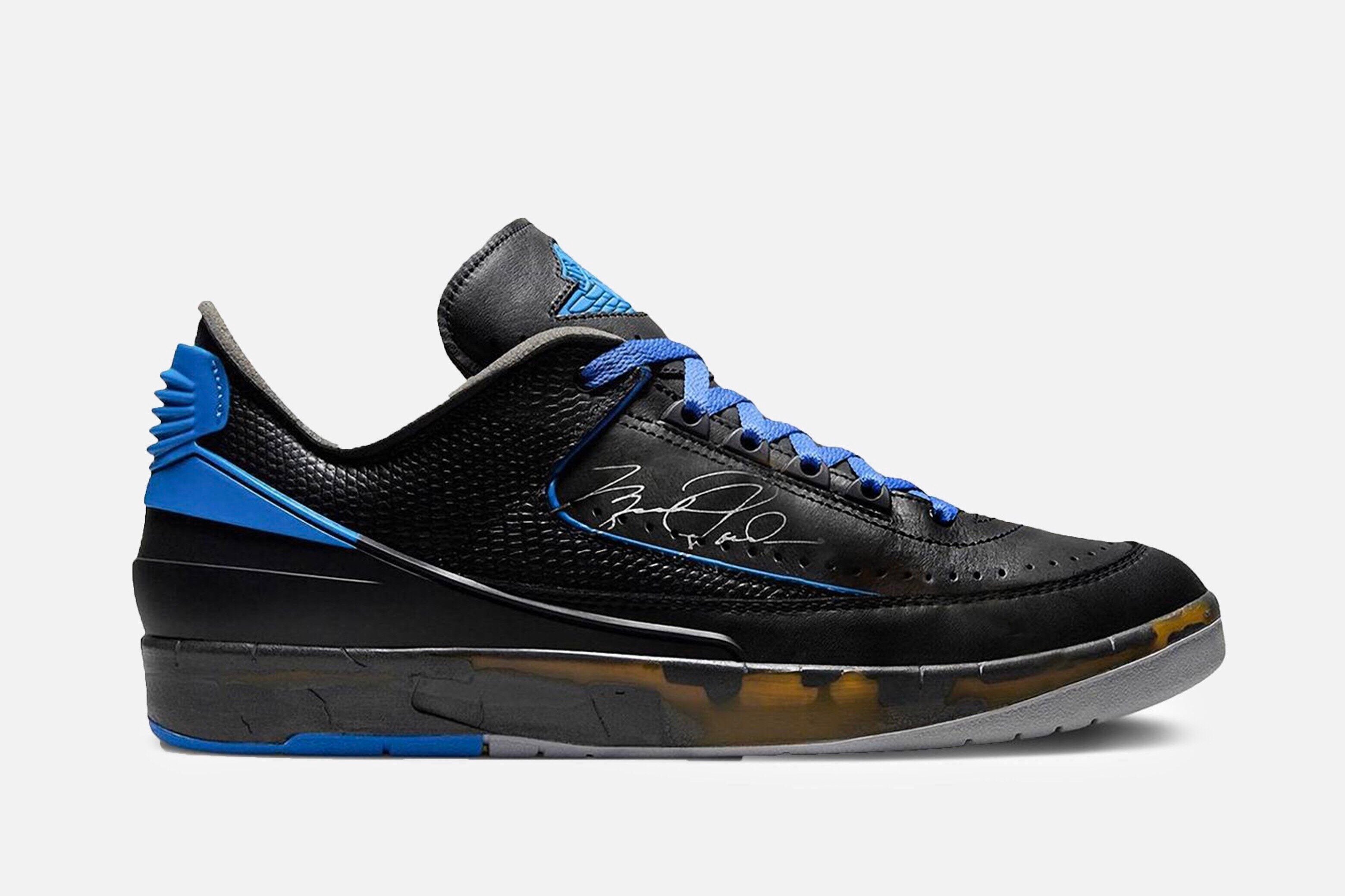 Off White x Air Jordan 2 Retro Low SP (Black/Varsity Royal-Cement