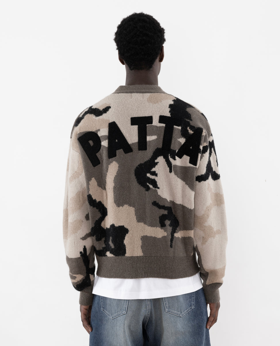 Patta on X: The Patta Cheetah Camo Knitted Cardigan is available now on   on our mobile app as well as in-store in Patta  London, Patta Amsterdam and Patta Milano.  /