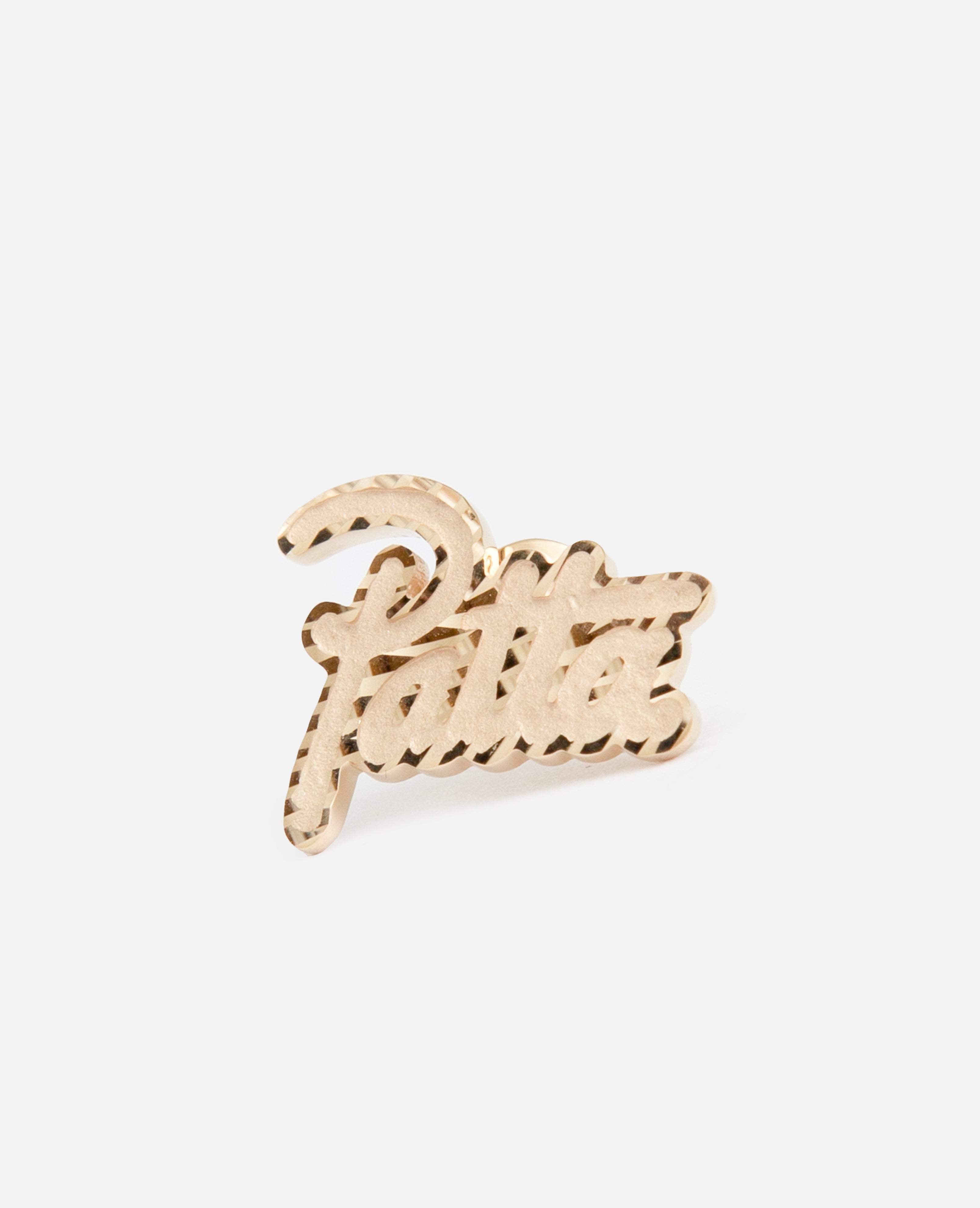 Patta Script Logo 14K Earring (Gold)