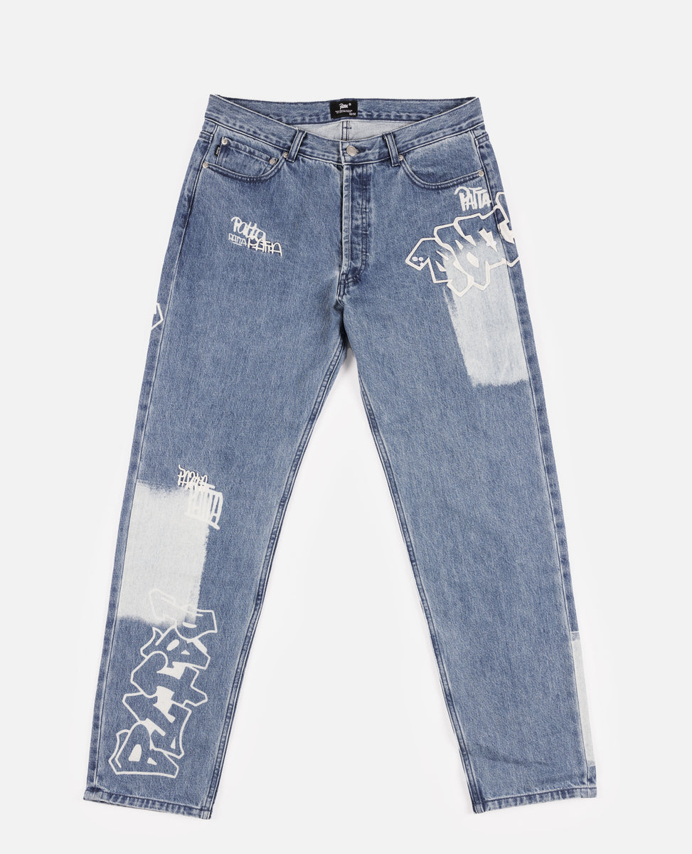 Patta Graffiti Denim Pants (Light Blue)