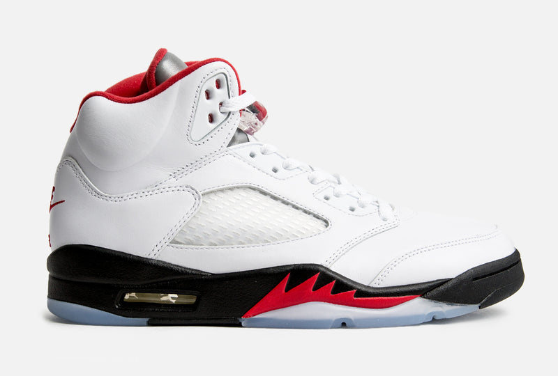 Air Jordan 5 Retro (True White/Fire Red-Black)