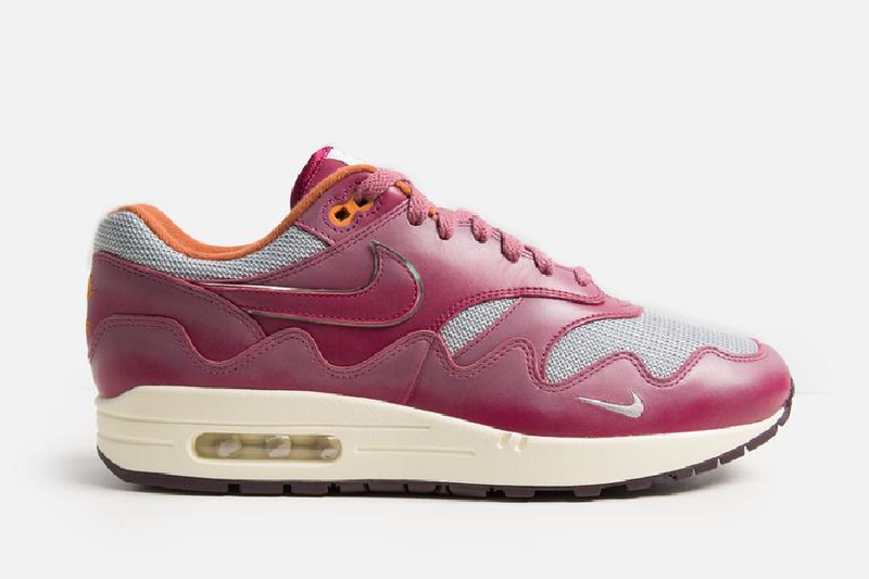 Patta X Nike Air Max 1 (Metallic Silver/Rush Maroon)