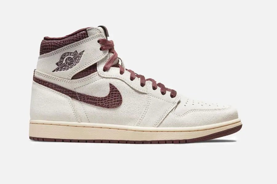 Air Jordan 1 Retro High Og (Sail/Burgundy Crush-Pearl White-Black) - Patta