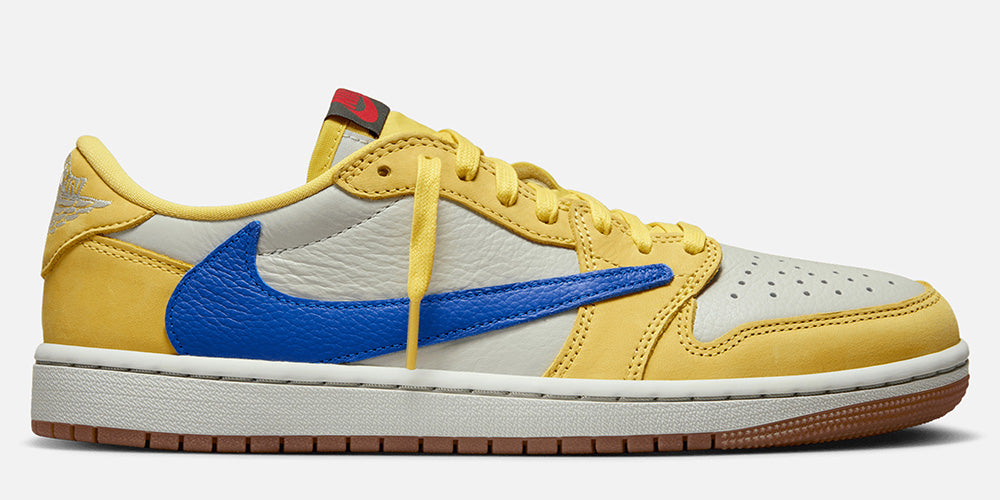 Nike WMNS Air Jordan 1 Low x Travis Scott (Canary/Racer Blue-Light Silver)