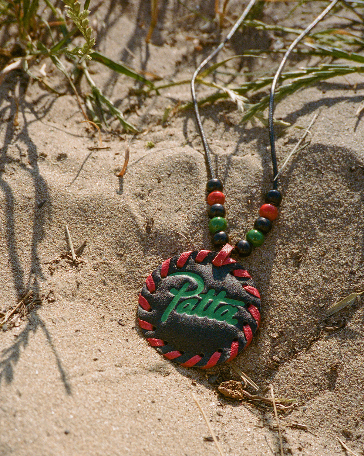 Red store leather necklace