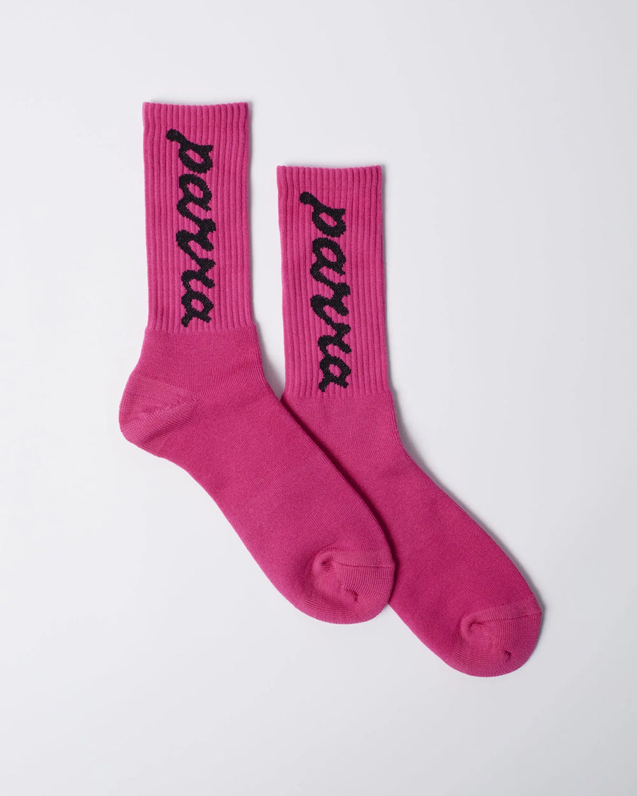 By Parra Lowercase scriptlogo crew socks (Hot Pink) By Parra