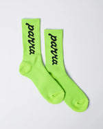 By Parra Lowercase scriptlogo crew socks (Acid green) By Parra