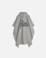 Patta hooded poncho with grey digital camouflage pattern and patta logo