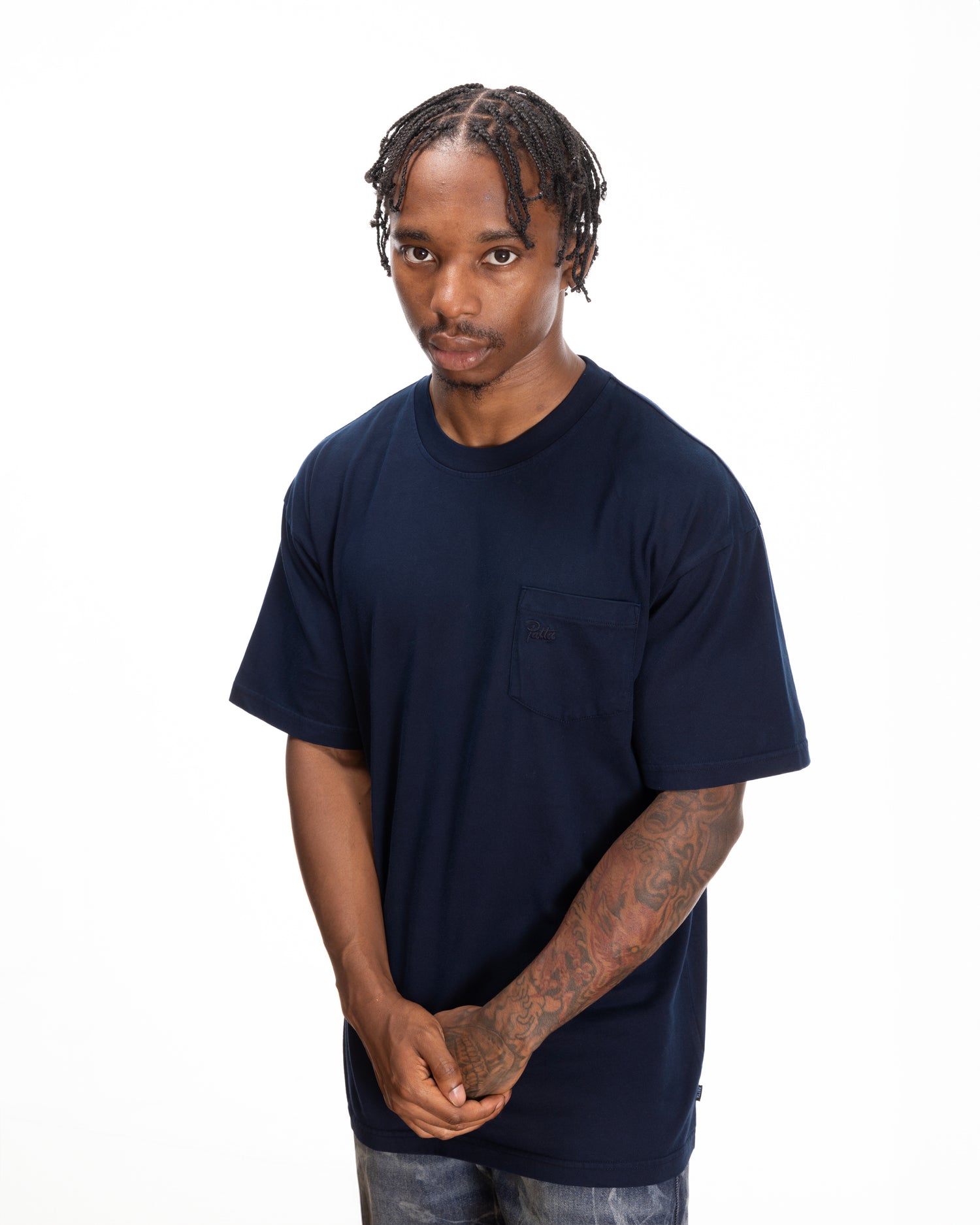 Patta Basic Washed Pocket T-Shirt (Black Iris)