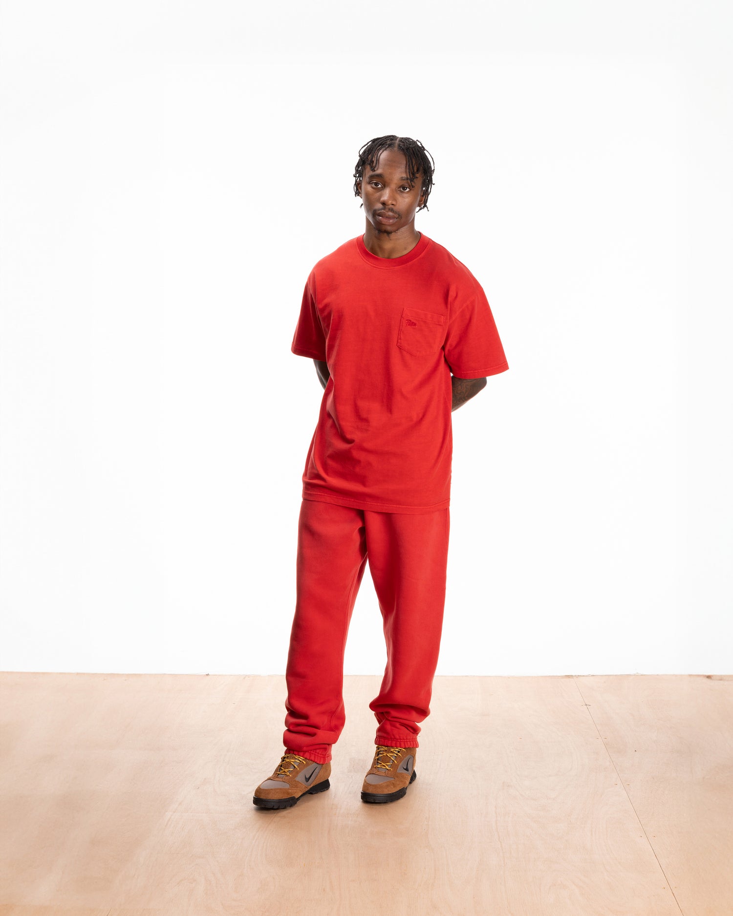 Patta Basic Washed Pocket T-Shirt (Haute Red)