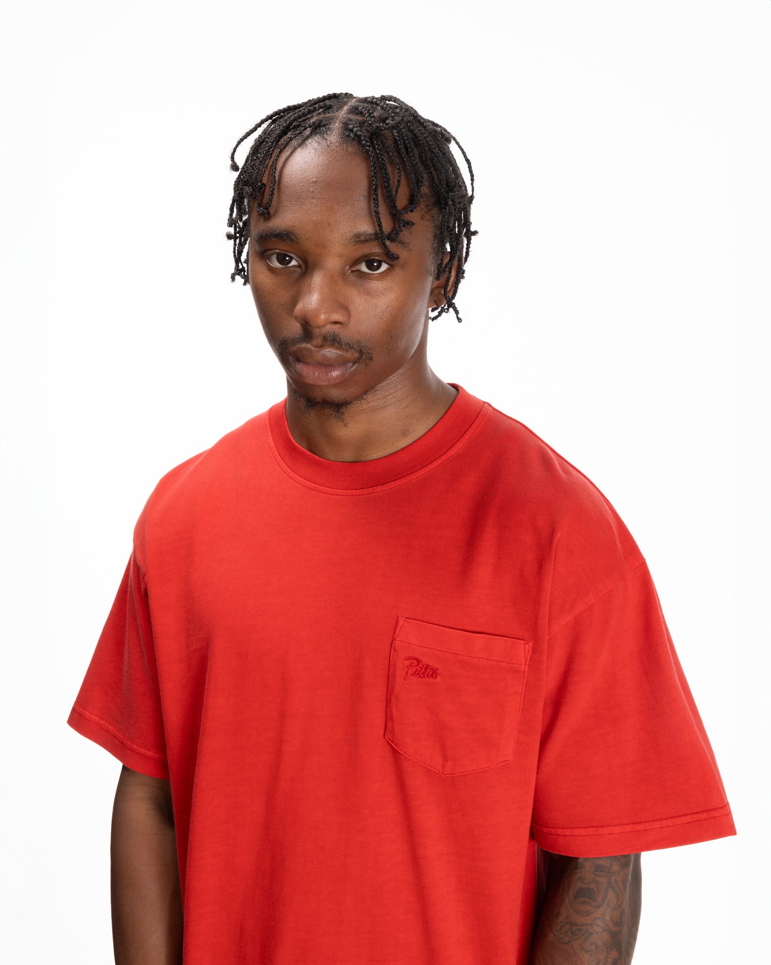 Patta Basic Washed Pocket T-Shirt (Haute Red)