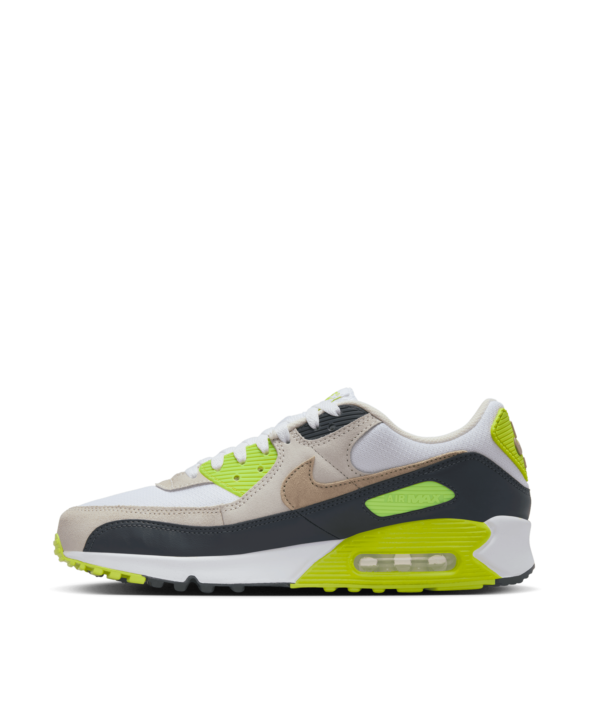 Nike Air Max 90 (White/Khaki-Cyber-DK Smoke Grey)