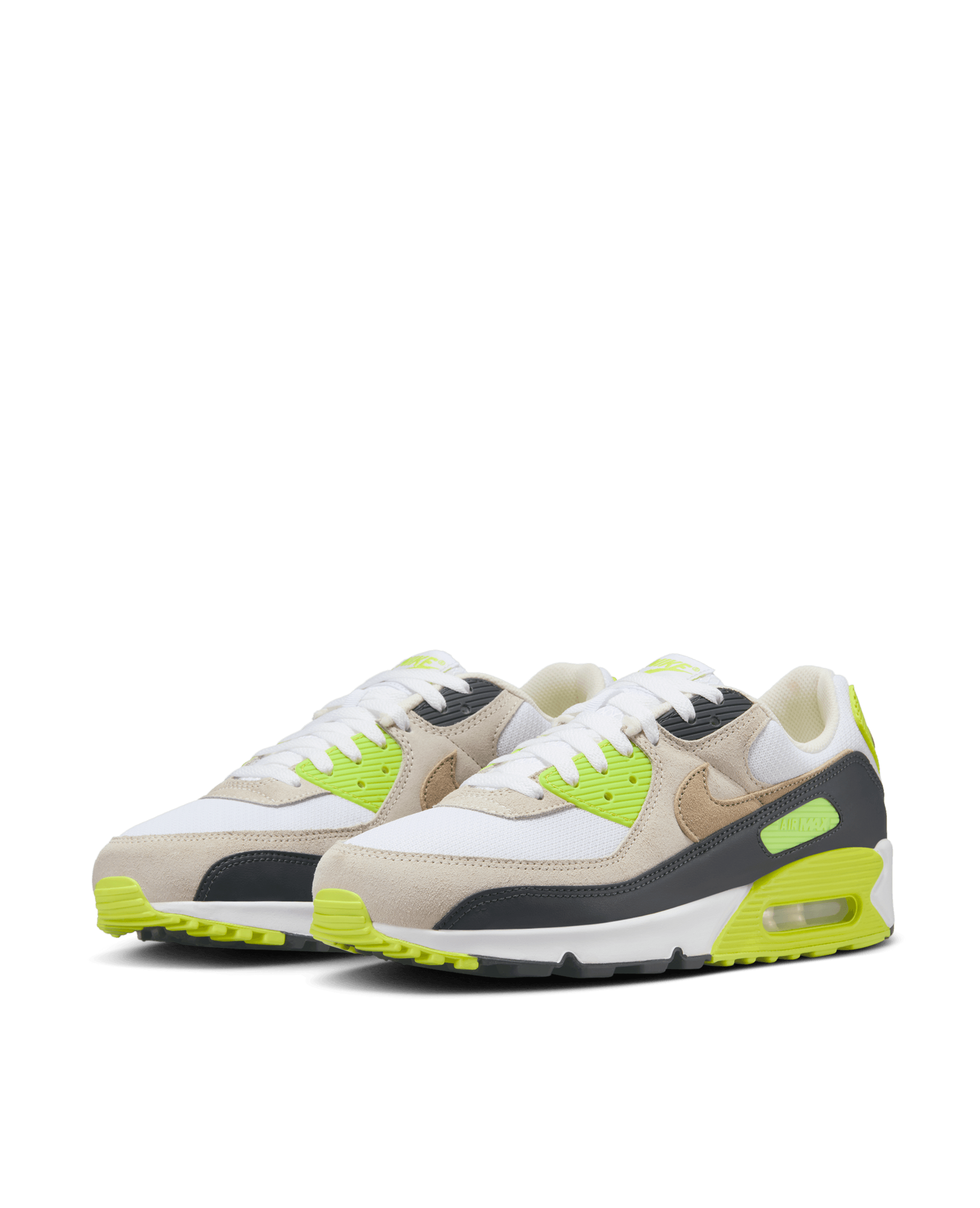 Nike Air Max 90 (White/Khaki-Cyber-DK Smoke Grey)