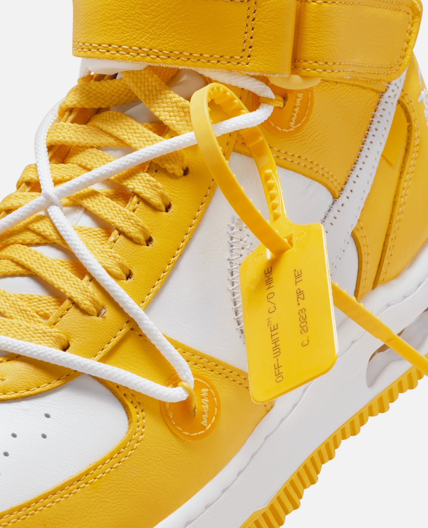 Off-White x Nike Air Force 1 Mid SP Leather (White/White-Varsity Maize ...