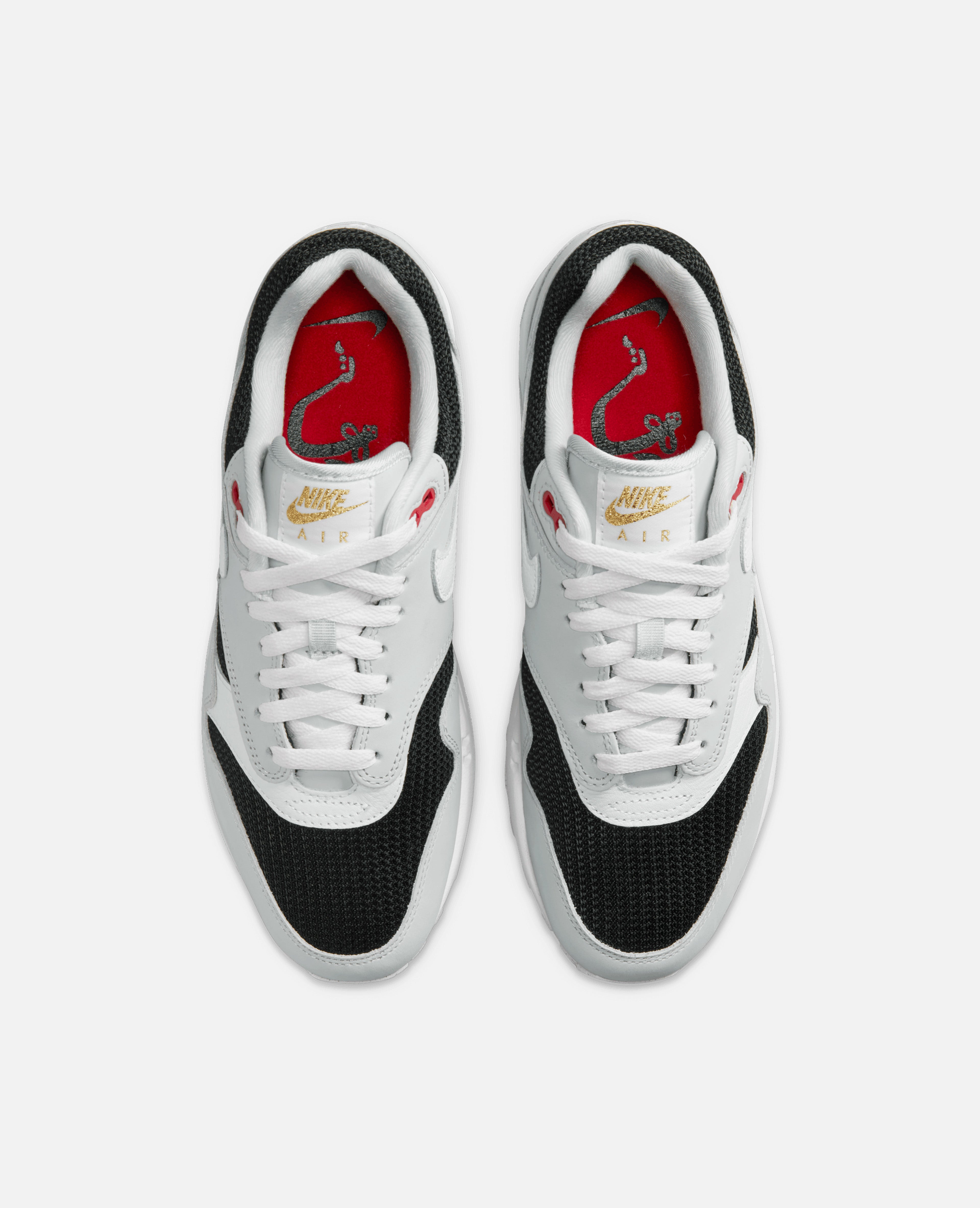 Nike Air Max 1 Premium Pure Platinum Blanc Noir Sport Rouge Patta