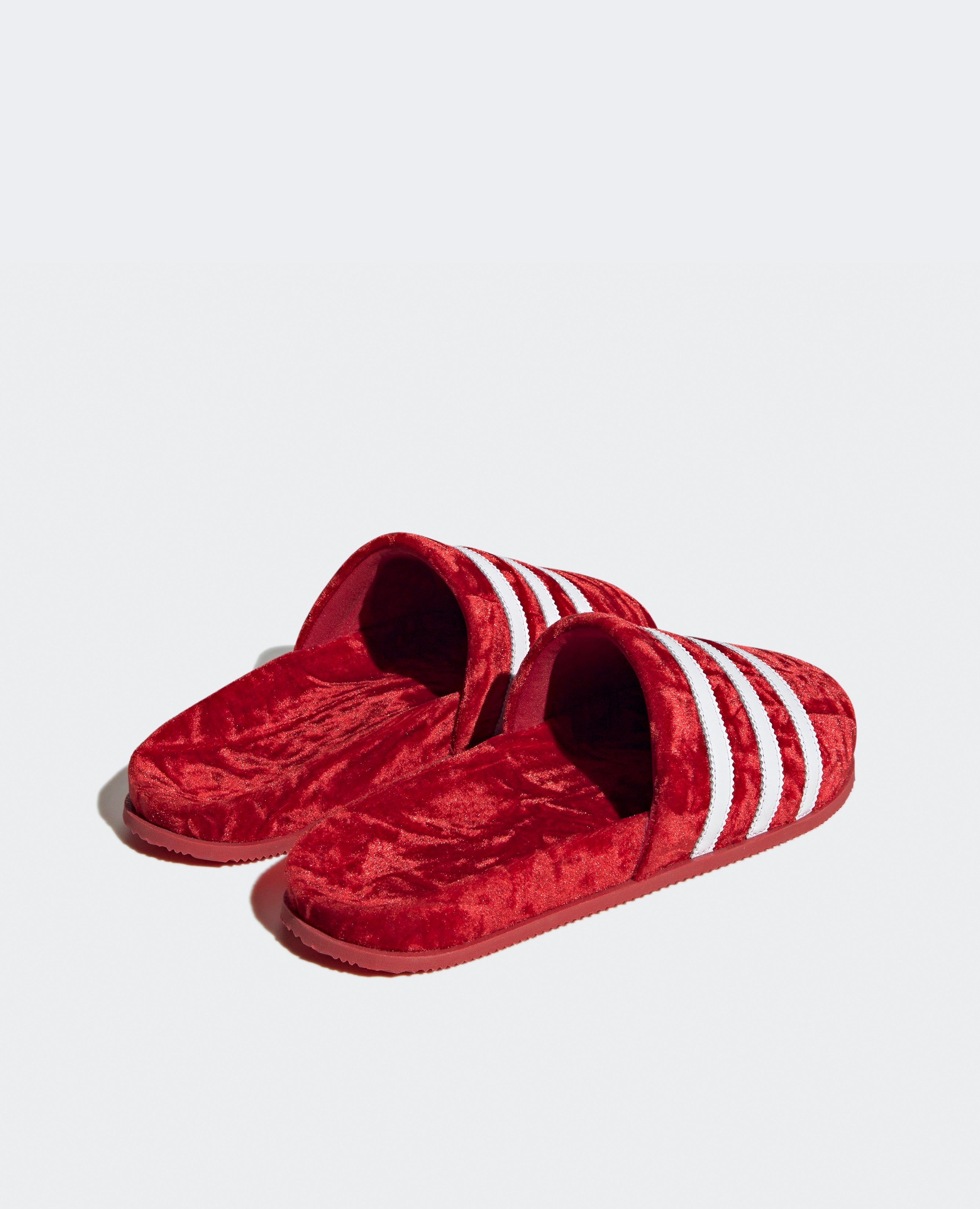 Ciabatte Adidas Adimule in velluto Rosso Patta