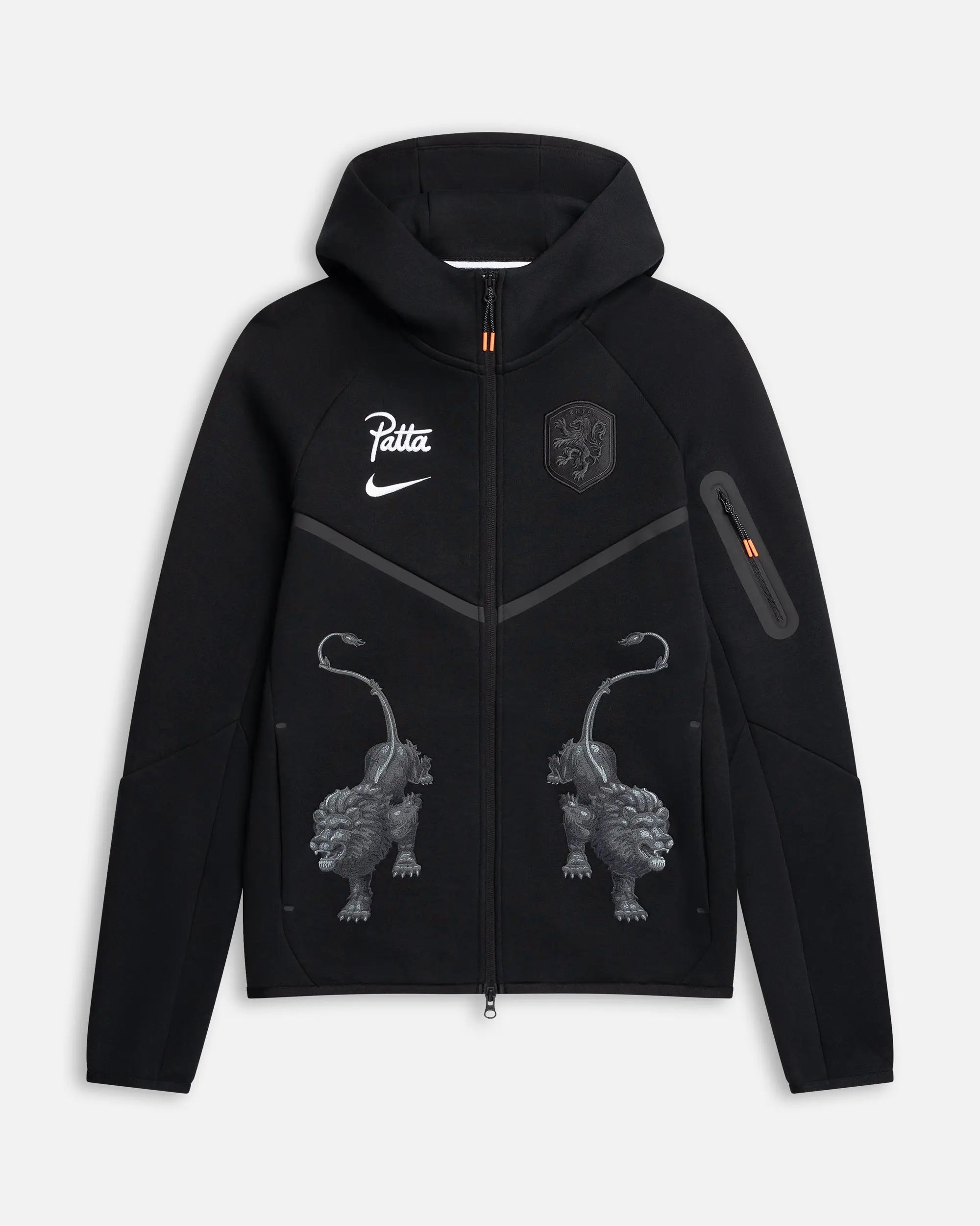 Knvx M Nike Tech Fleece Fz Wr Hdy (Black/White) (No Sponsor) - Patta