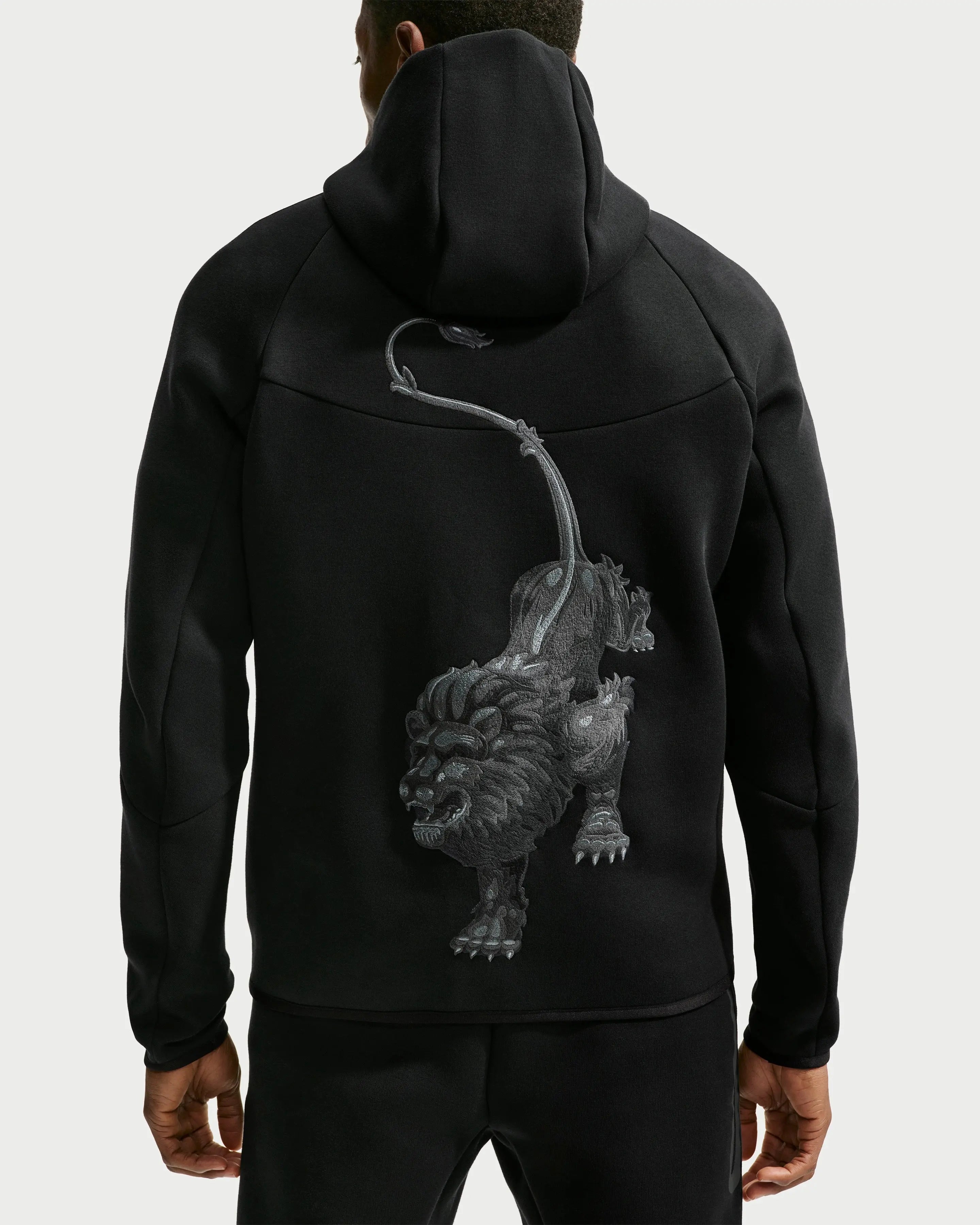 Knvx M Nike Tech Fleece Fz Wr Hdy (Black/White) (No Sponsor) - Patta