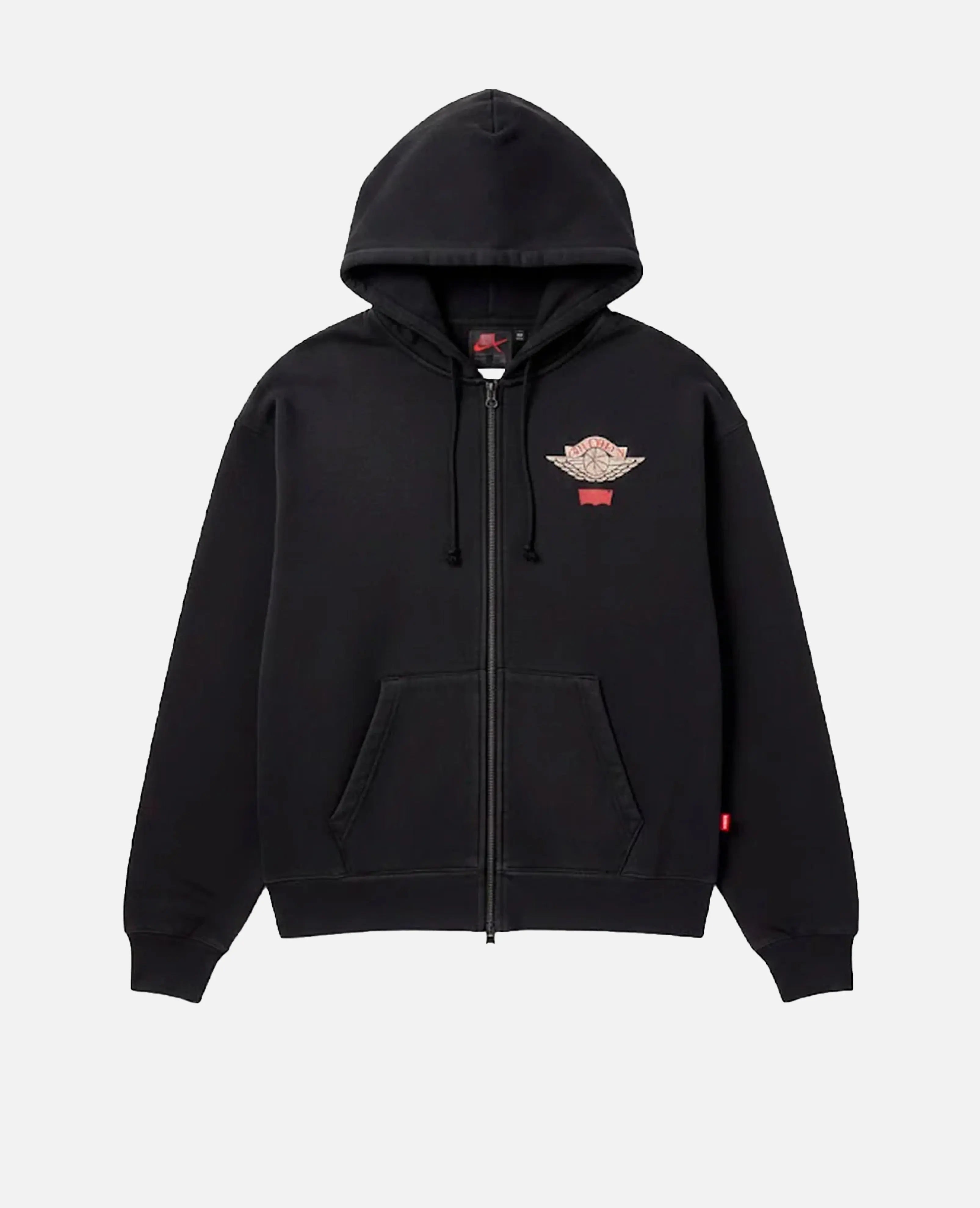 jordan hoodie black red