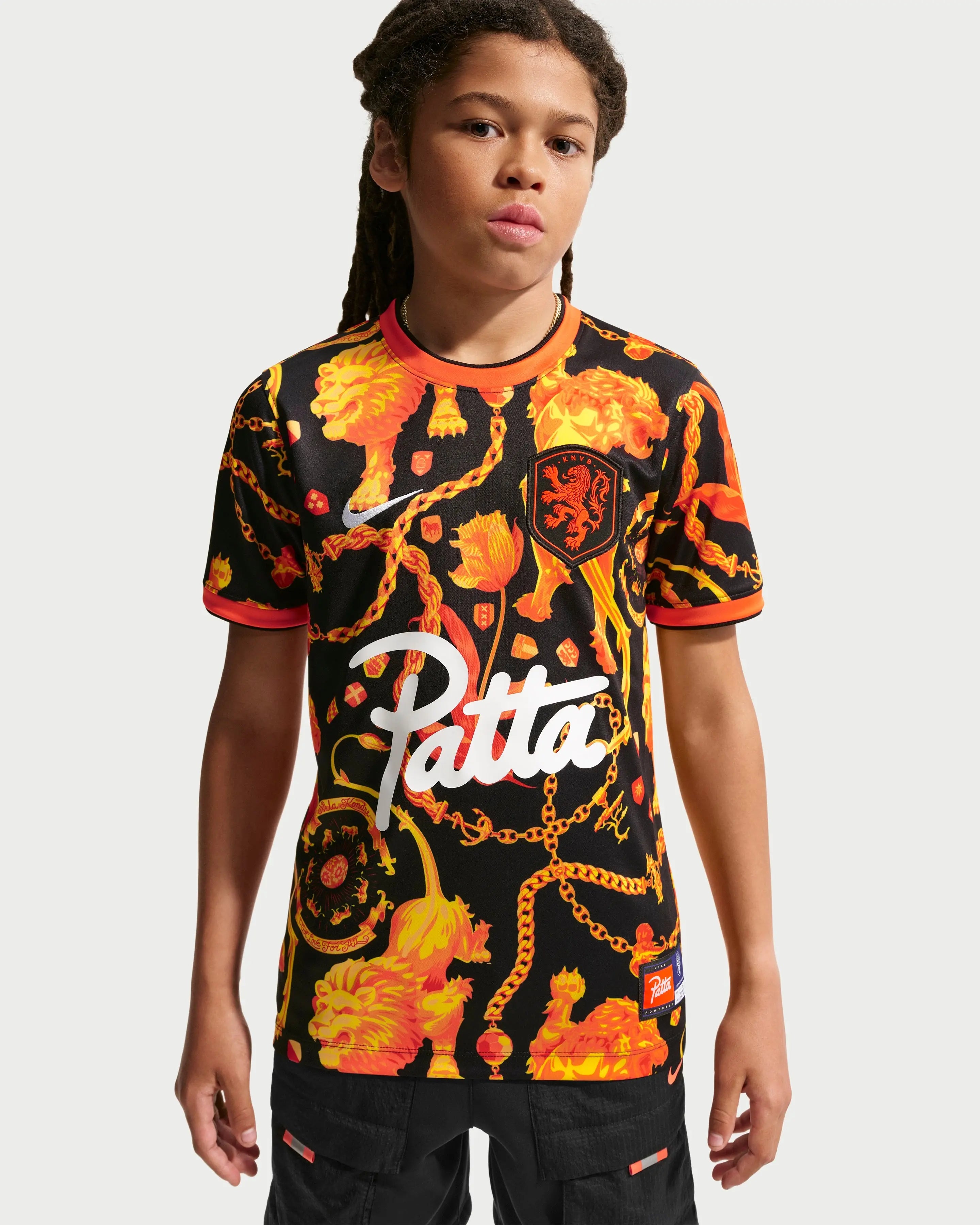 Patta x Nike KNVB Pre-Match Jersey Kids (Black/Orange) - Patta