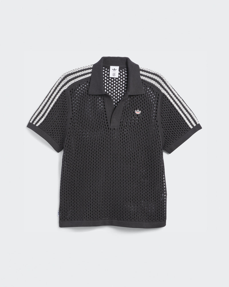 adidas Clot Crochet Polo Shirt (Carbon)