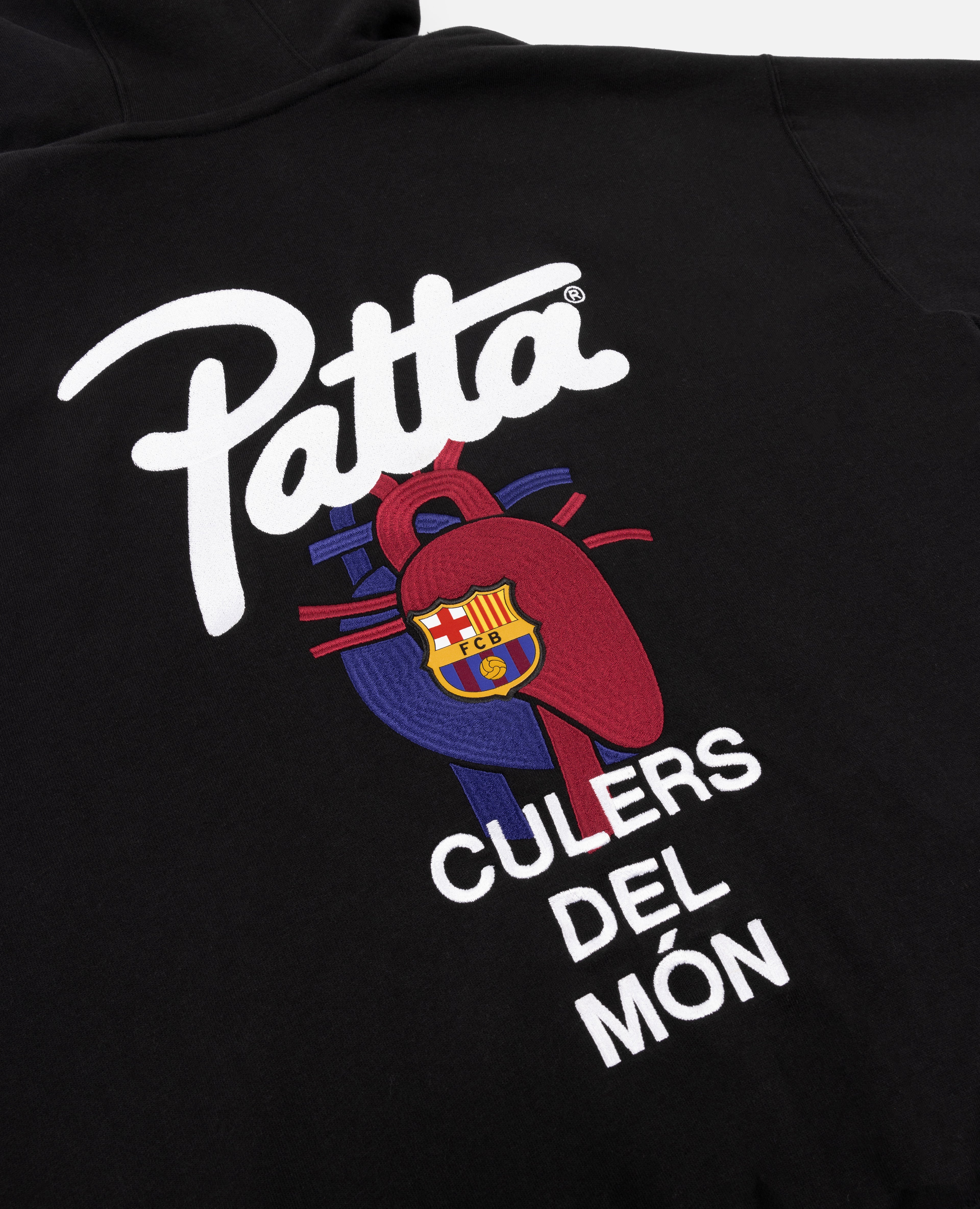 FCB x Patta Culers del Món Hooded Sweater (Black/Deep Royal Blue)