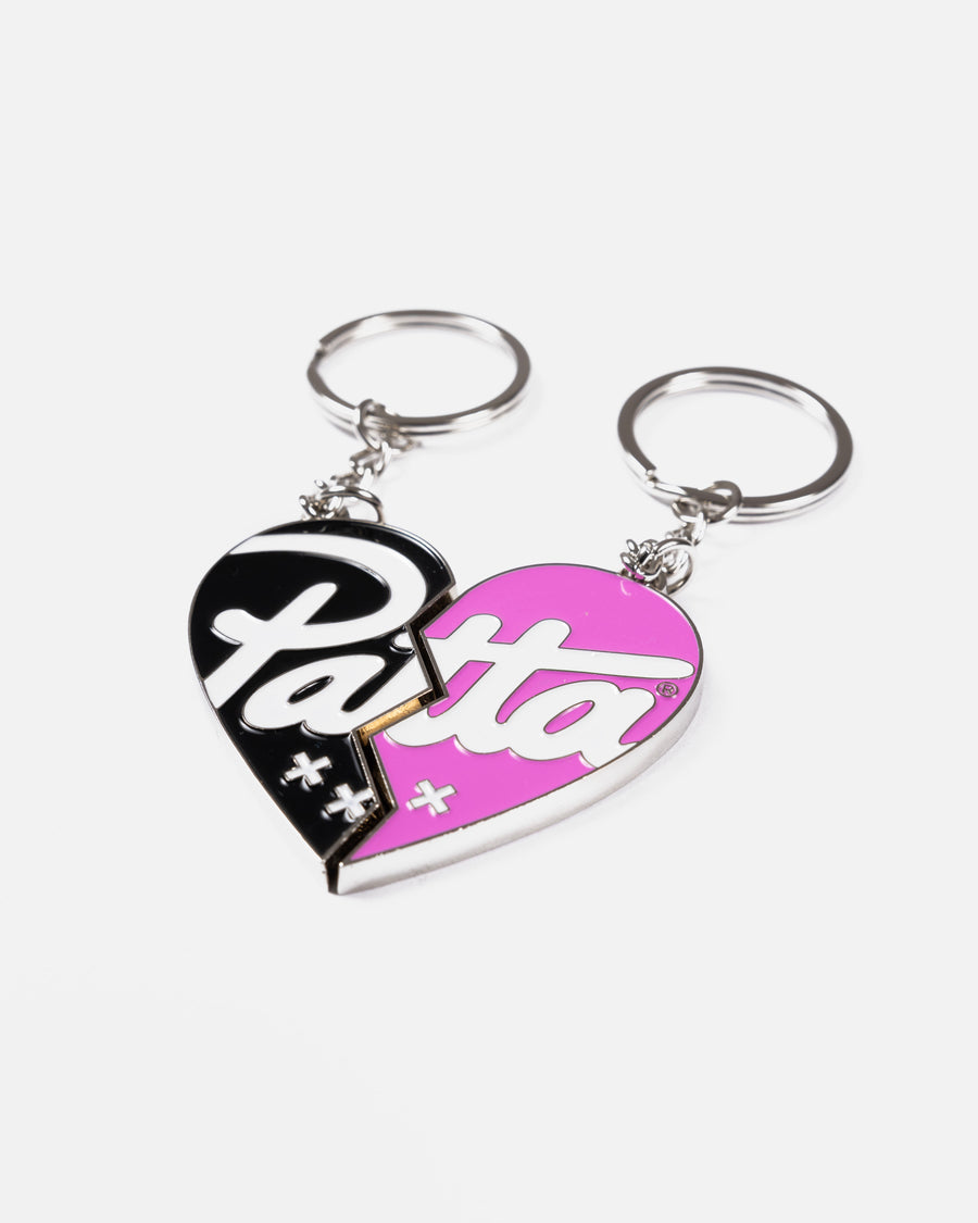 Patta Heart Keychain (Black/Pink)