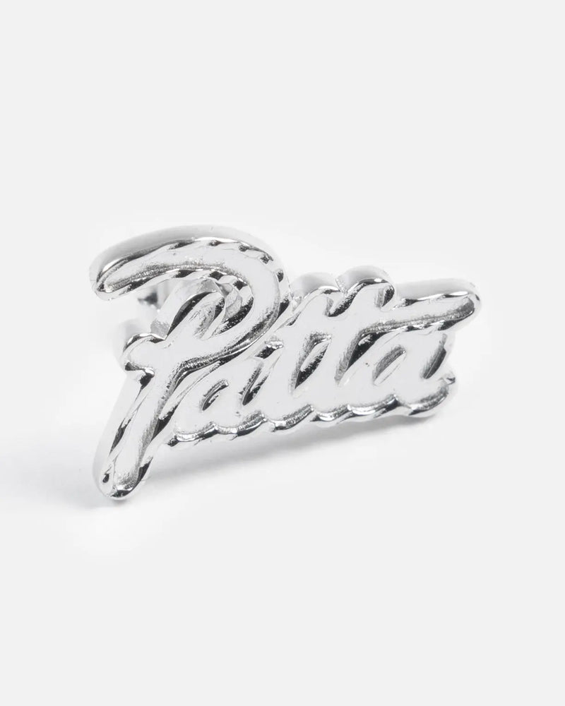 Patta Script Logo Silver Earring (Silver) Patta
