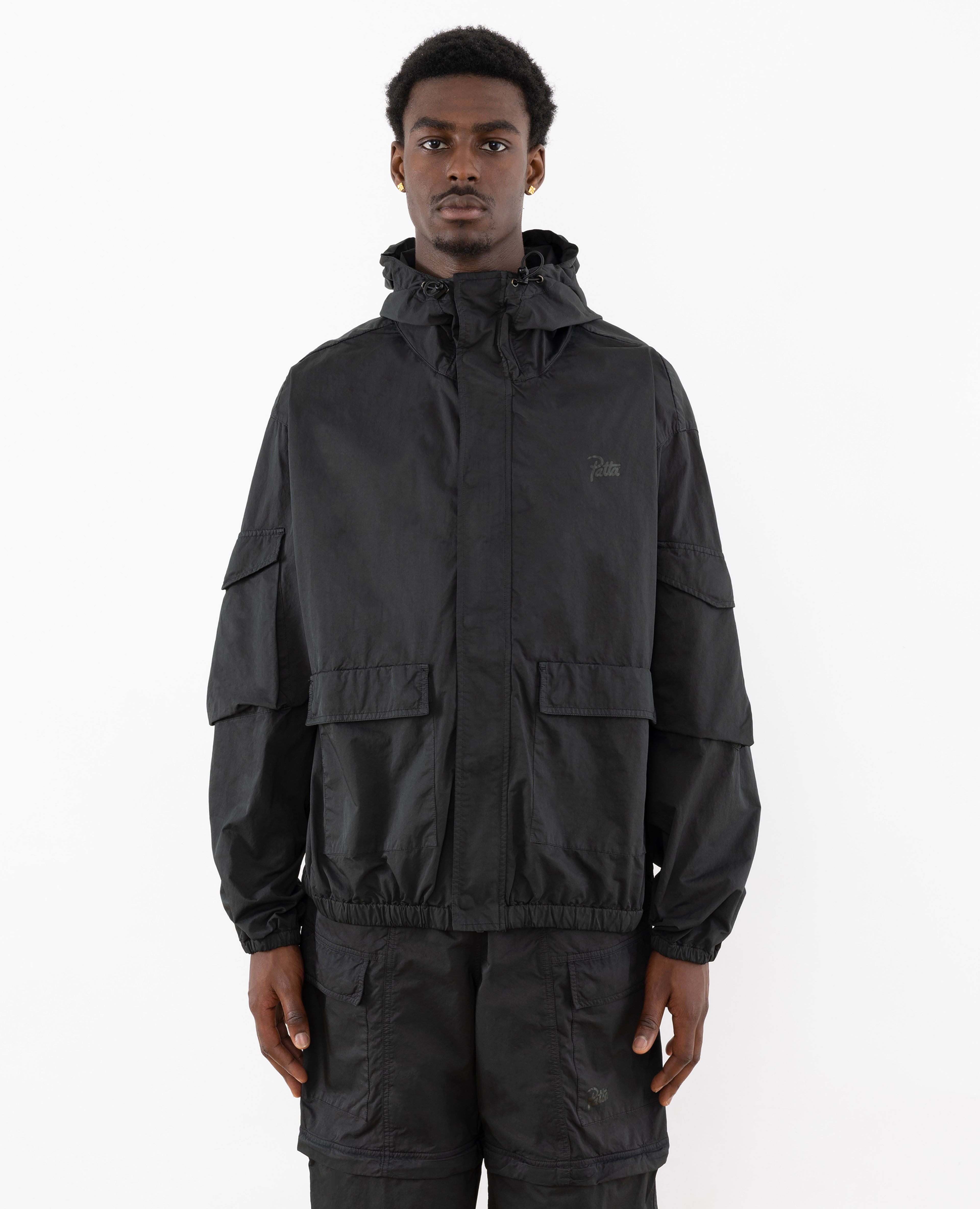 Black nylon clearance jacket