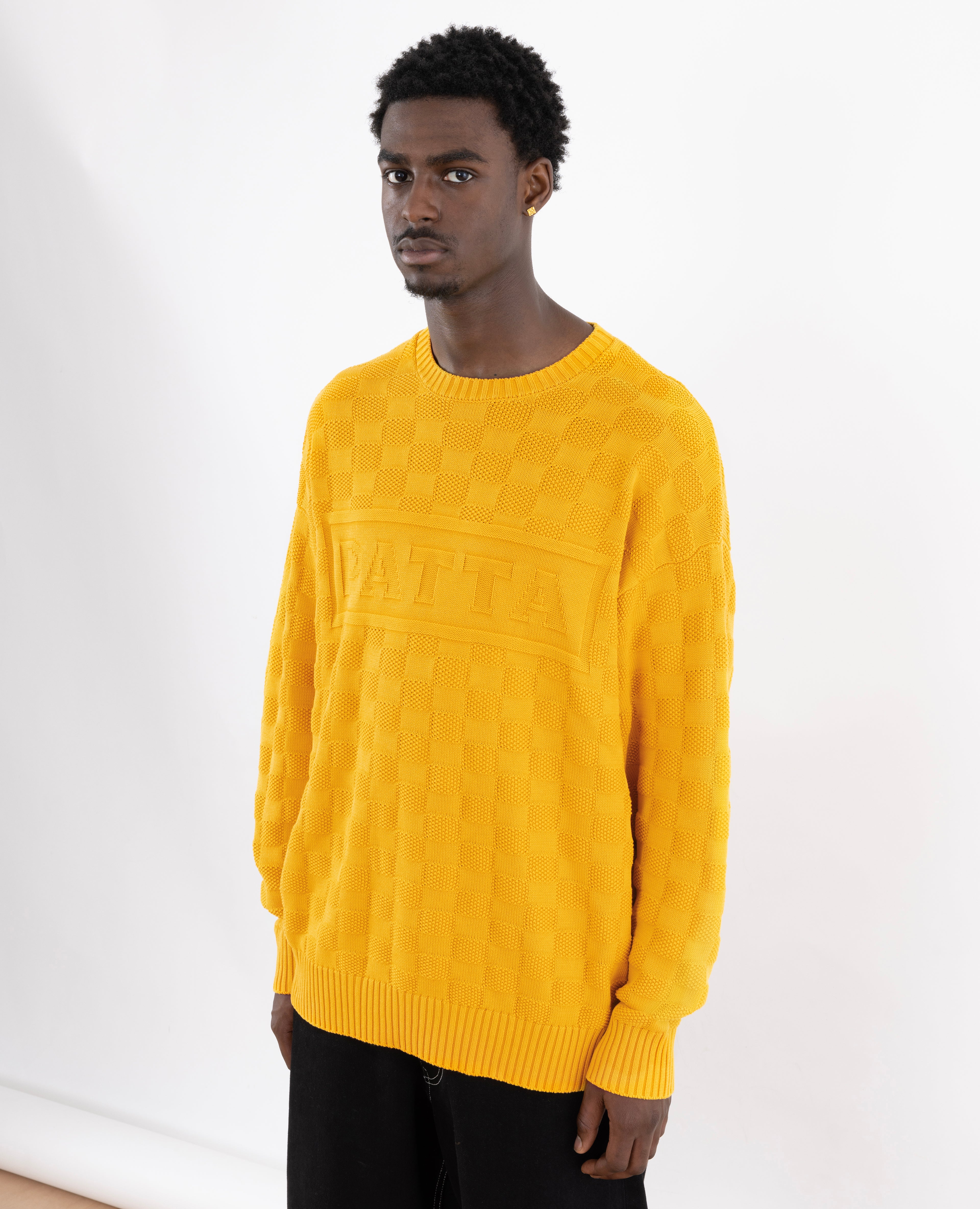 Patta Purl Ribbed Knitted Sweater Old Gold