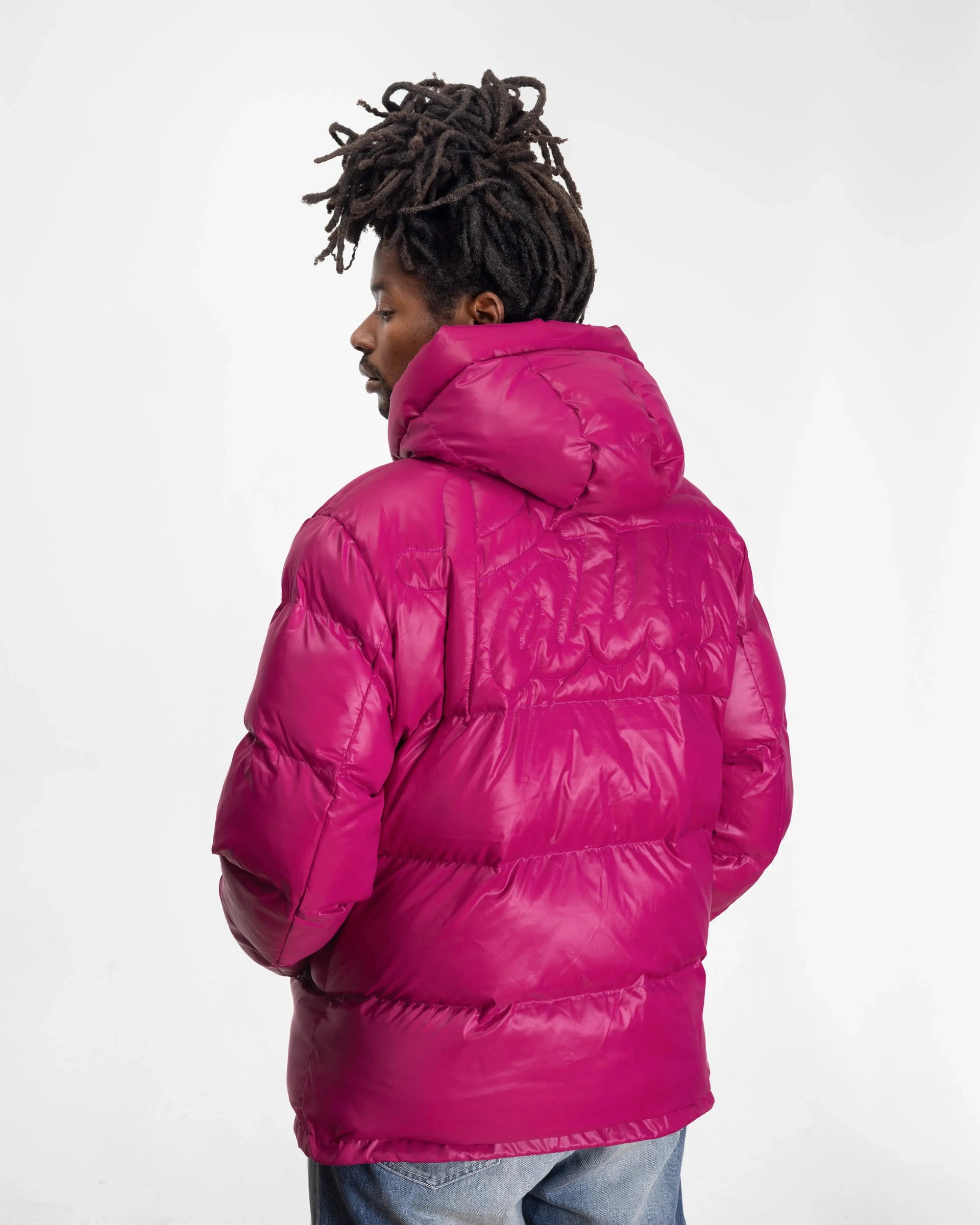 Patta Quilted Script Logo Puffer Jacket (Boysenberry) Patta