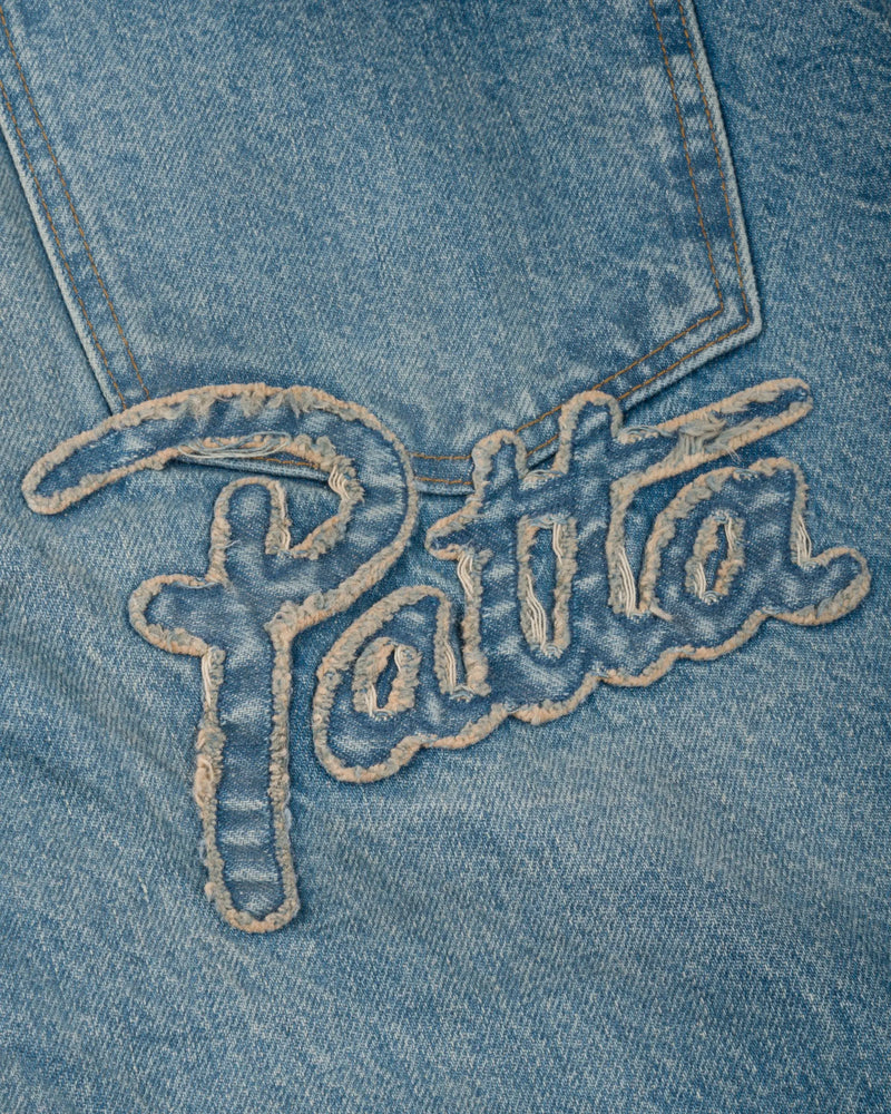 Patta Aqua Whiskers Straight Leg Denim Pants (Blue Denim ) Patta