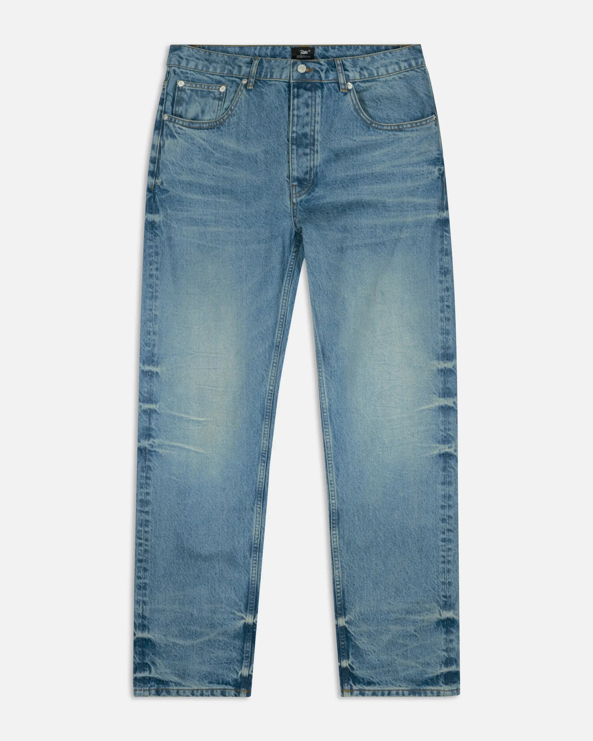 Patta Aqua Whiskers Straight Leg Denim Pants (Blue Denim ) Patta