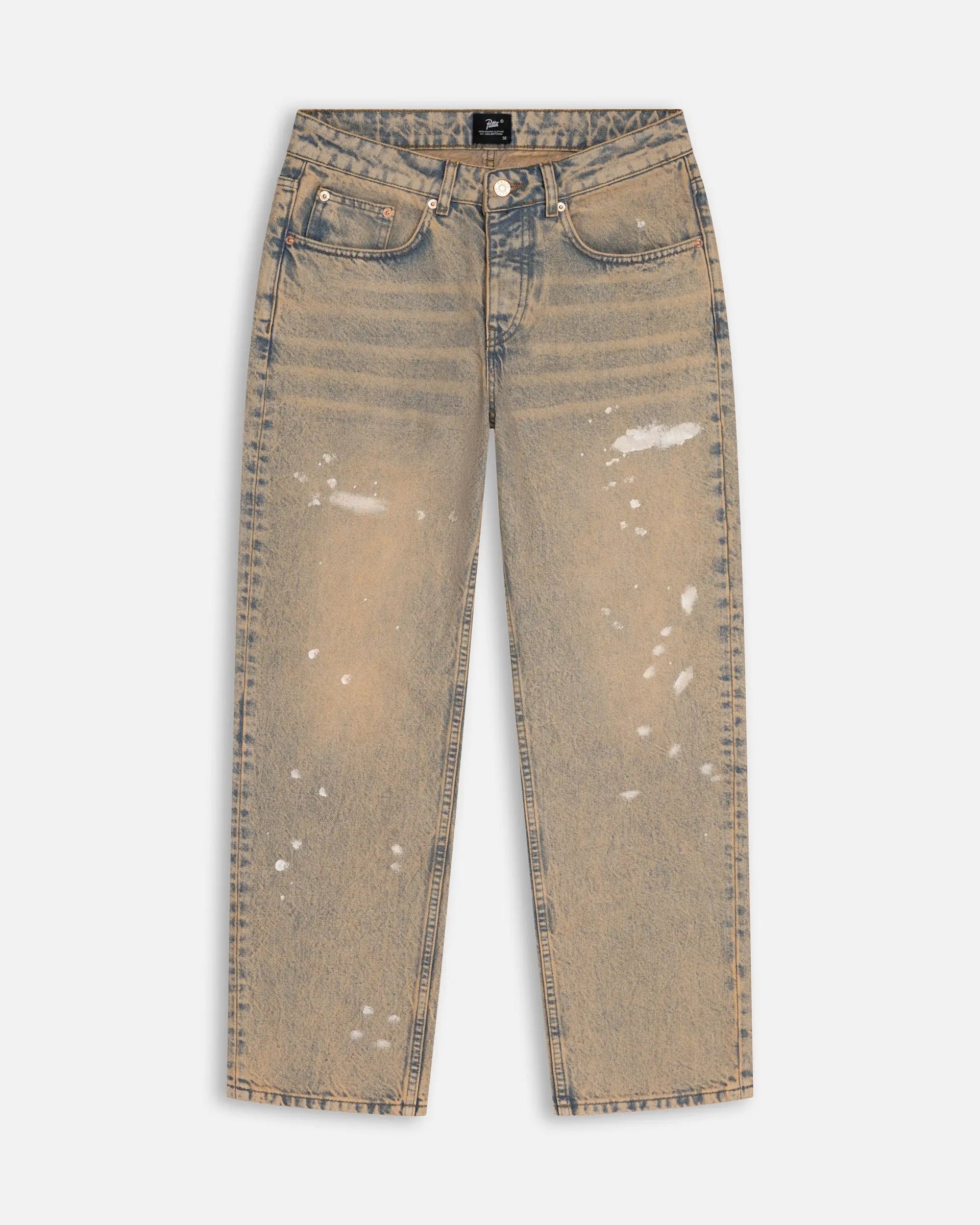 Patta Dirty Splatter Straight Leg Denim Pants (Sandwashed Light Blue Denim) Patta