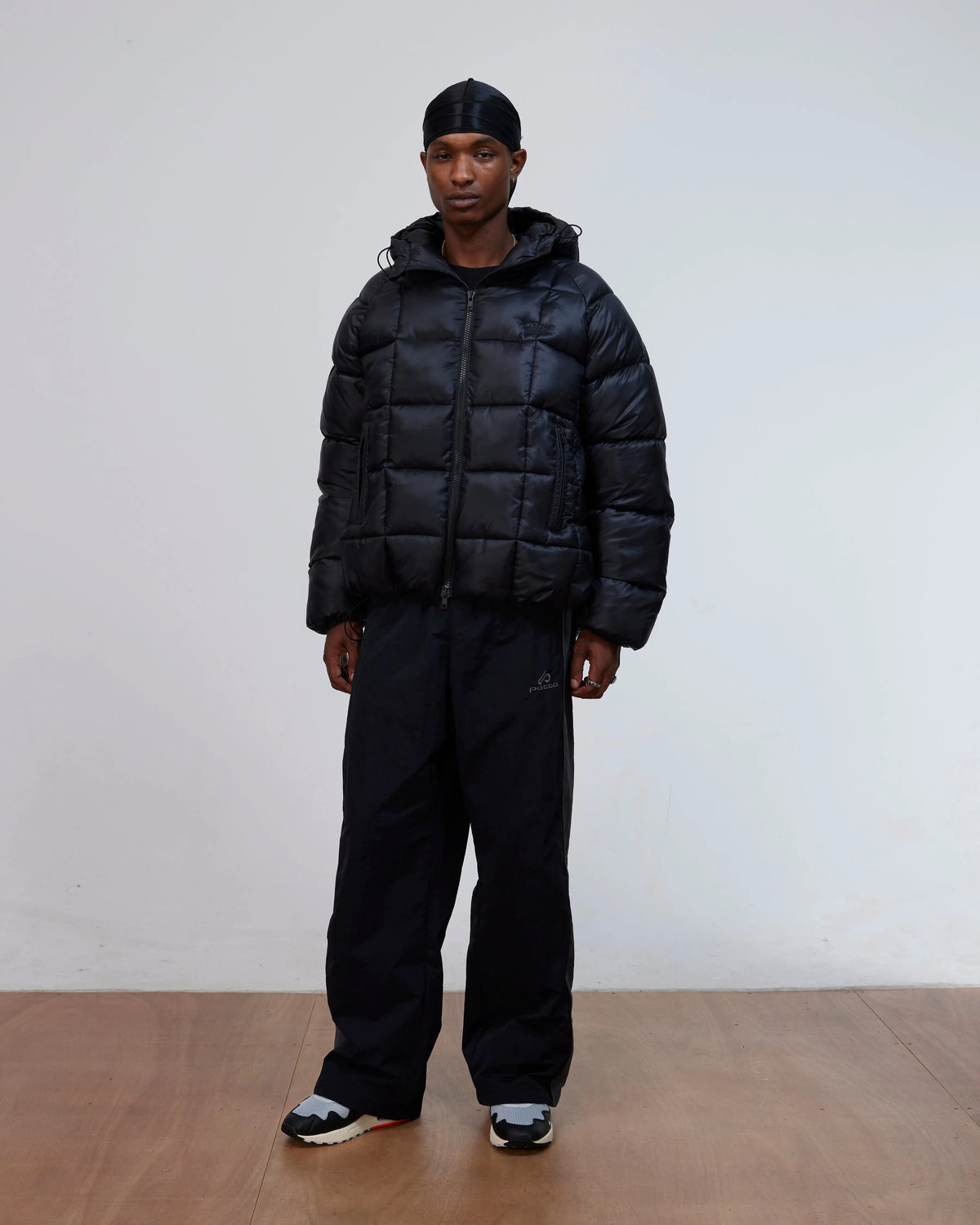 Patta Square Quilted Puffer Jacket (Black) Patta