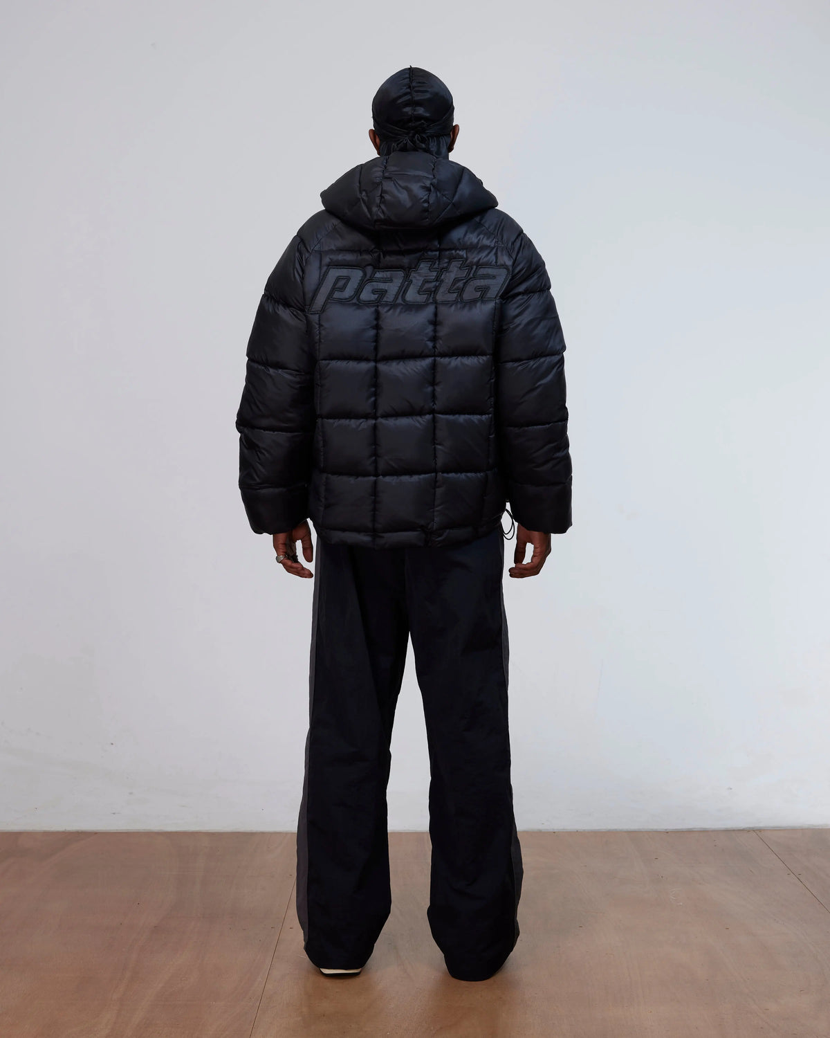Patta Square Quilted Puffer Jacket (Black) Patta