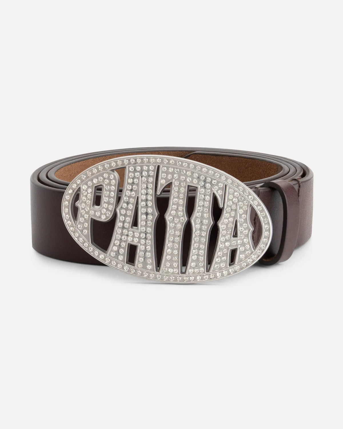 Patta Rhinestone Round Logo Belt (Brown) Patta
