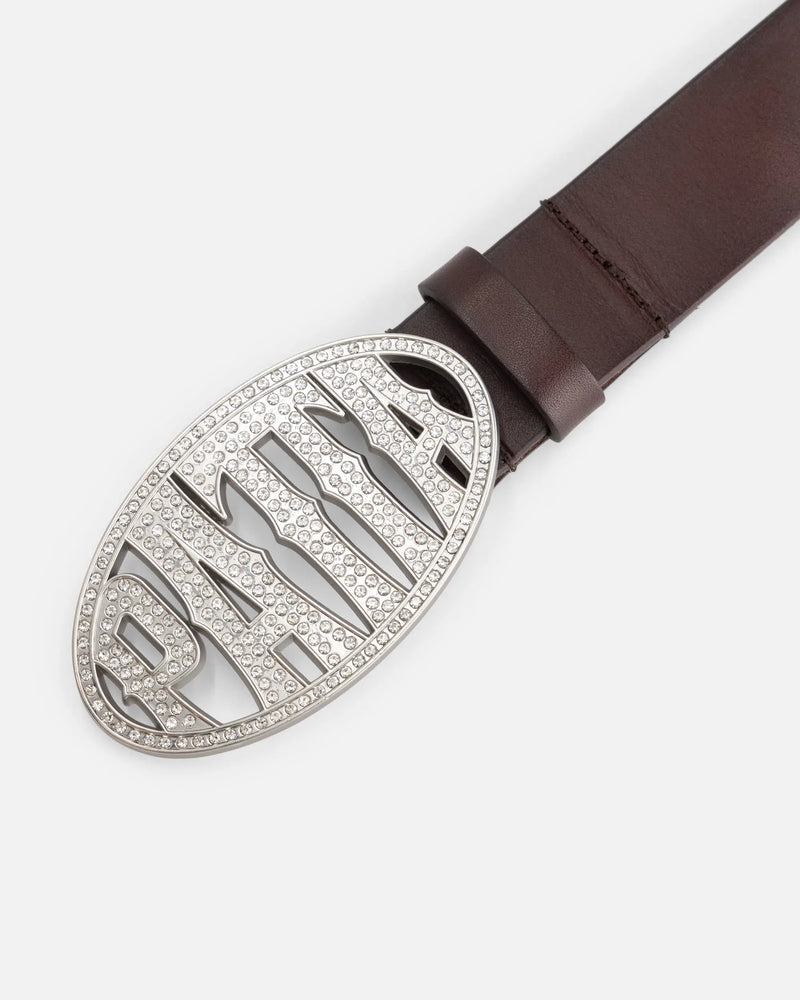 Patta Rhinestone Round Logo Belt (Brown) Patta