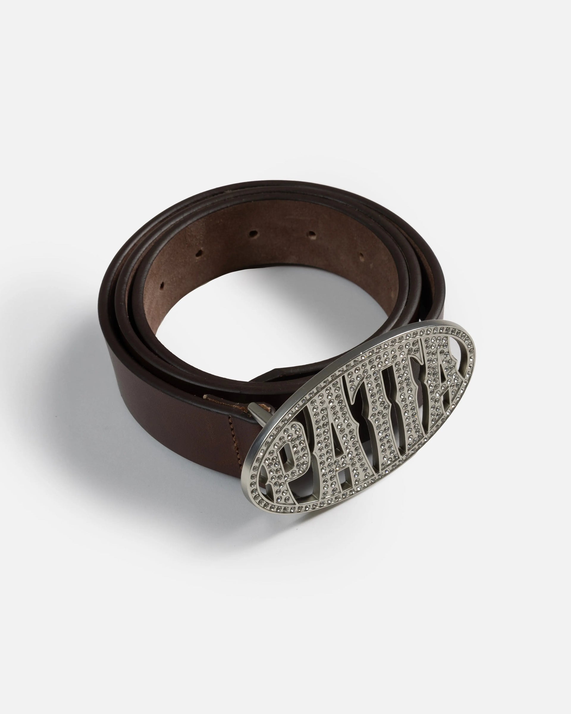 Patta Rhinestone Round Logo Belt (Brown) Patta