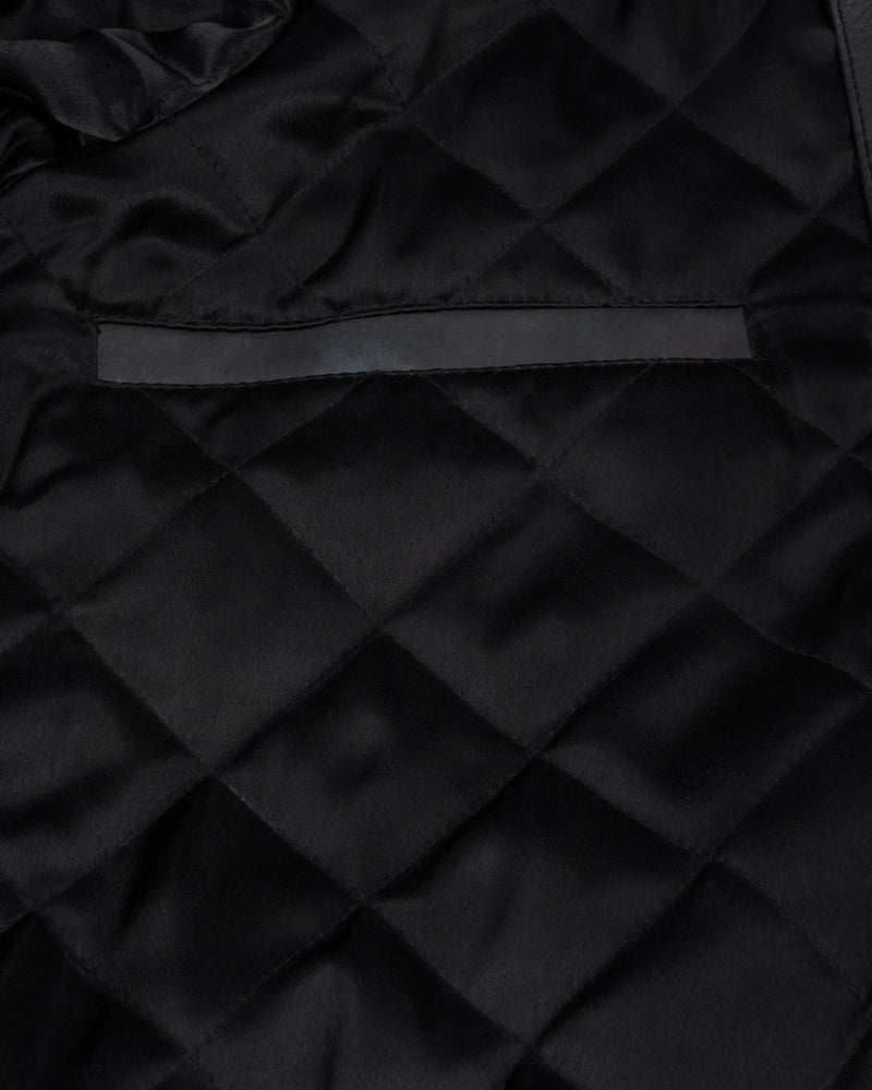 Patta Leather Hooded Bomber Jacket (Black) Patta