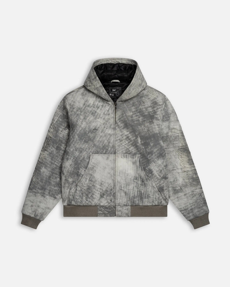 Patta Leather Hooded Bomber Jacket (Moonless Night) Patta