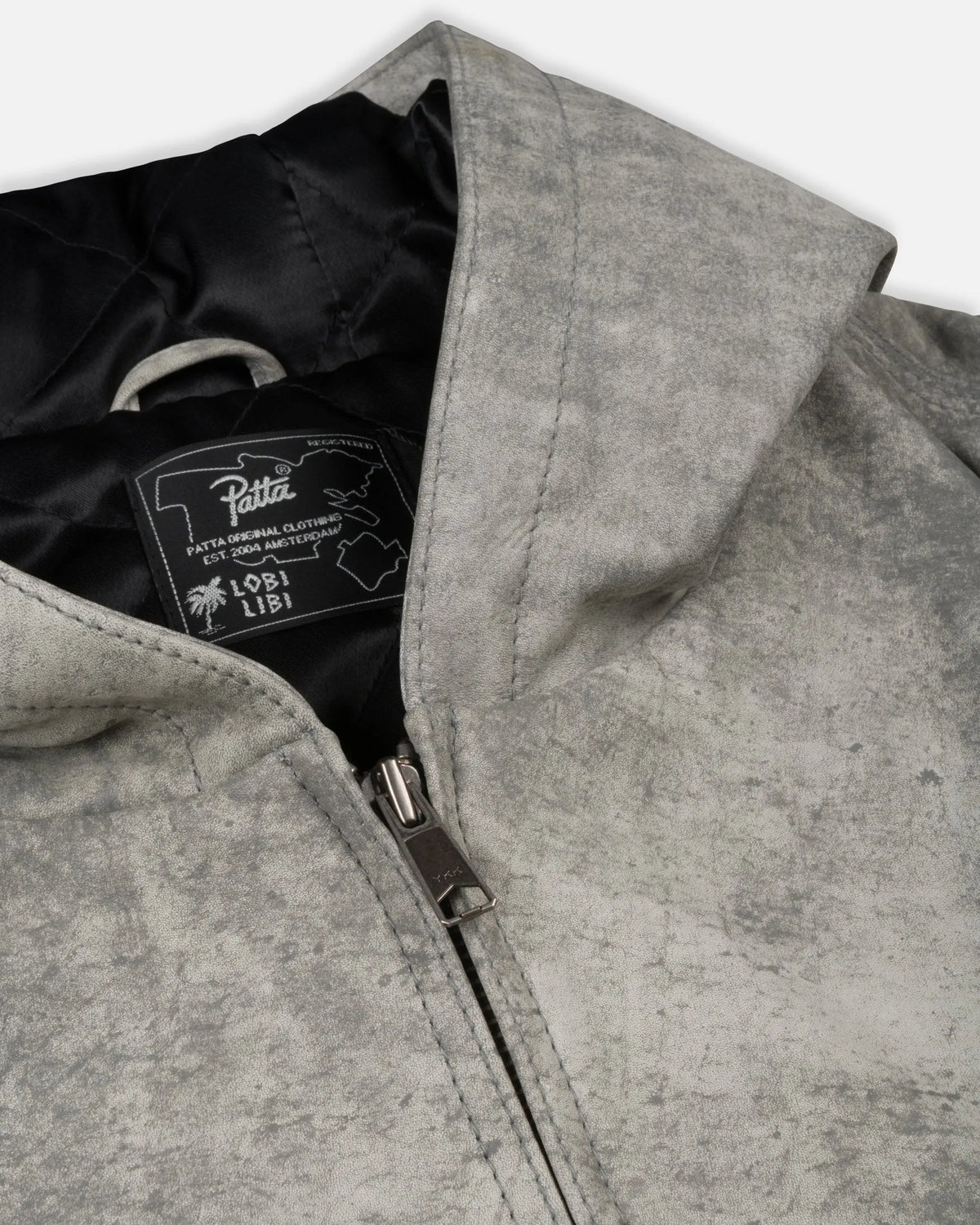 Patta Leather Hooded Bomber Jacket (Moonless Night) Patta