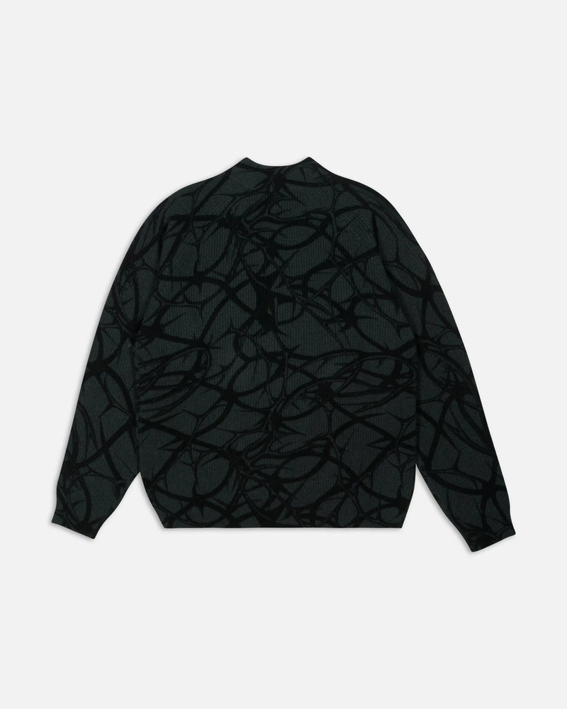 Patta Ribbed Knitted Cardigan (Grey Pinstripe) Patta