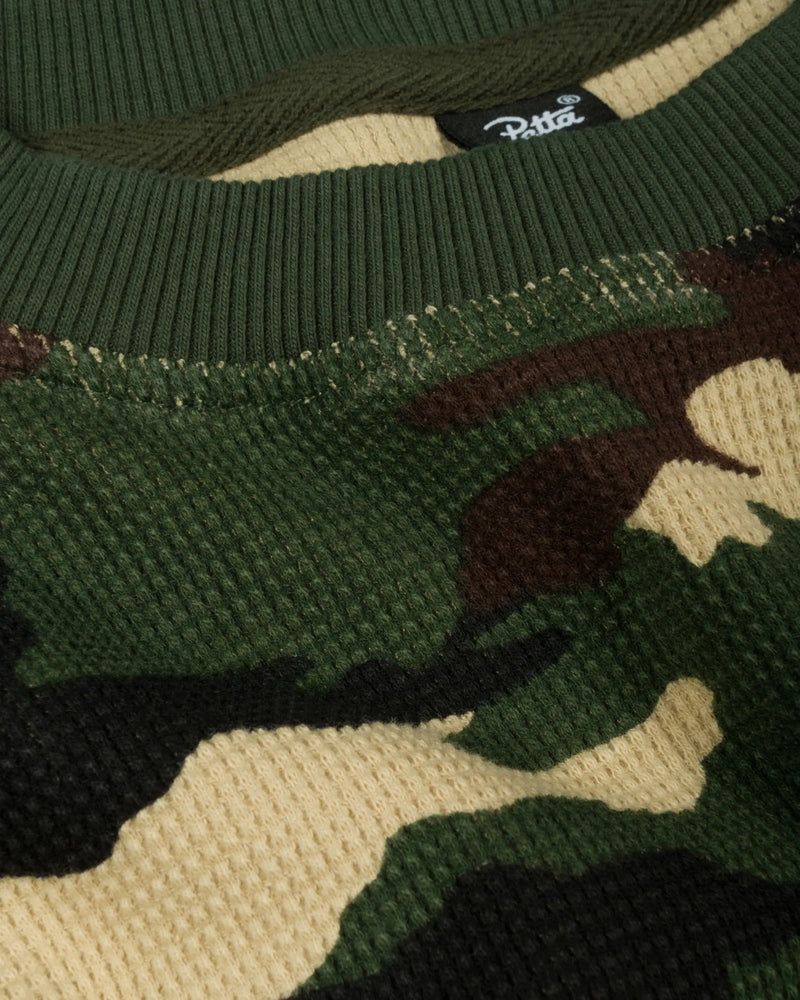 Patta Waffle Script Logo T-Shirt (Woodland Camo) Patta