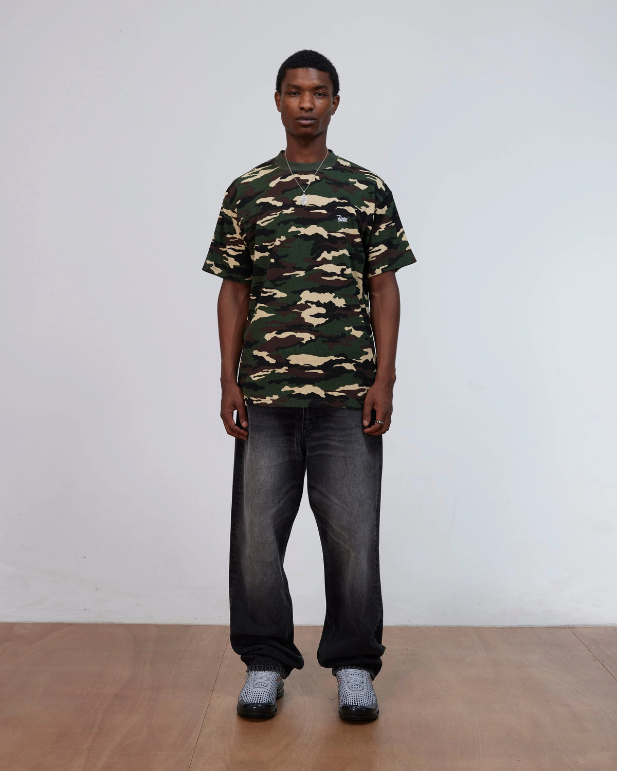 Patta Waffle Script Logo T-Shirt (Woodland Camo) Patta