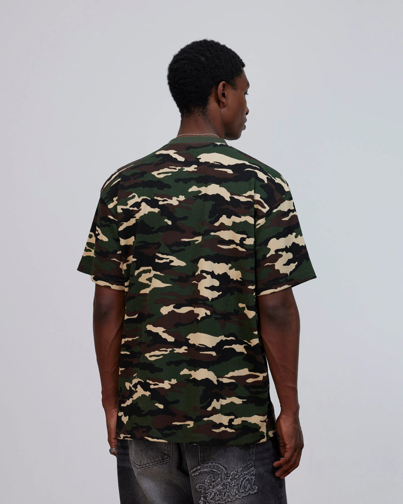 Patta Waffle Script Logo T-Shirt (Woodland Camo) Patta