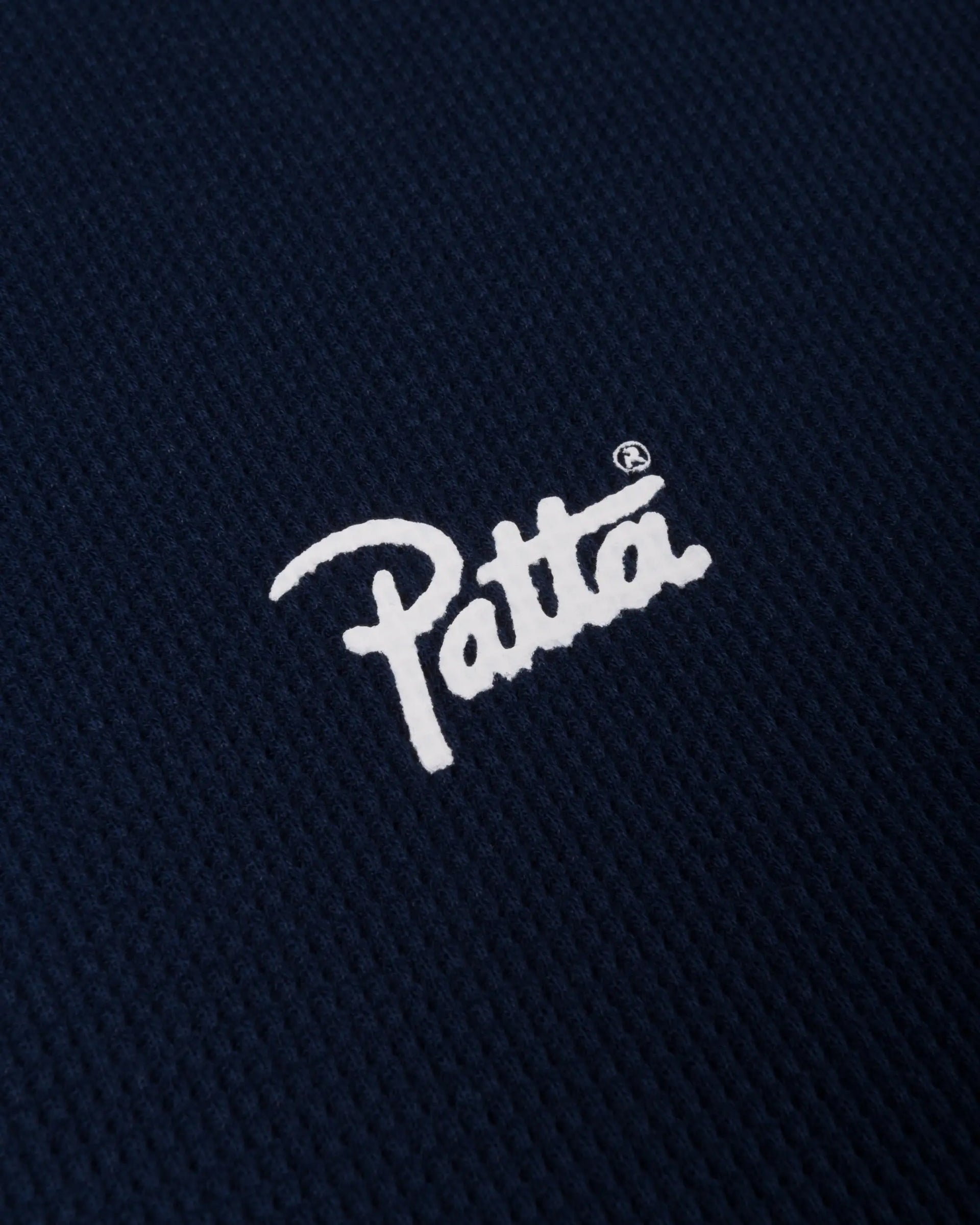 Patta Waffle Script Logo T-Shirt (Black Iris) Patta
