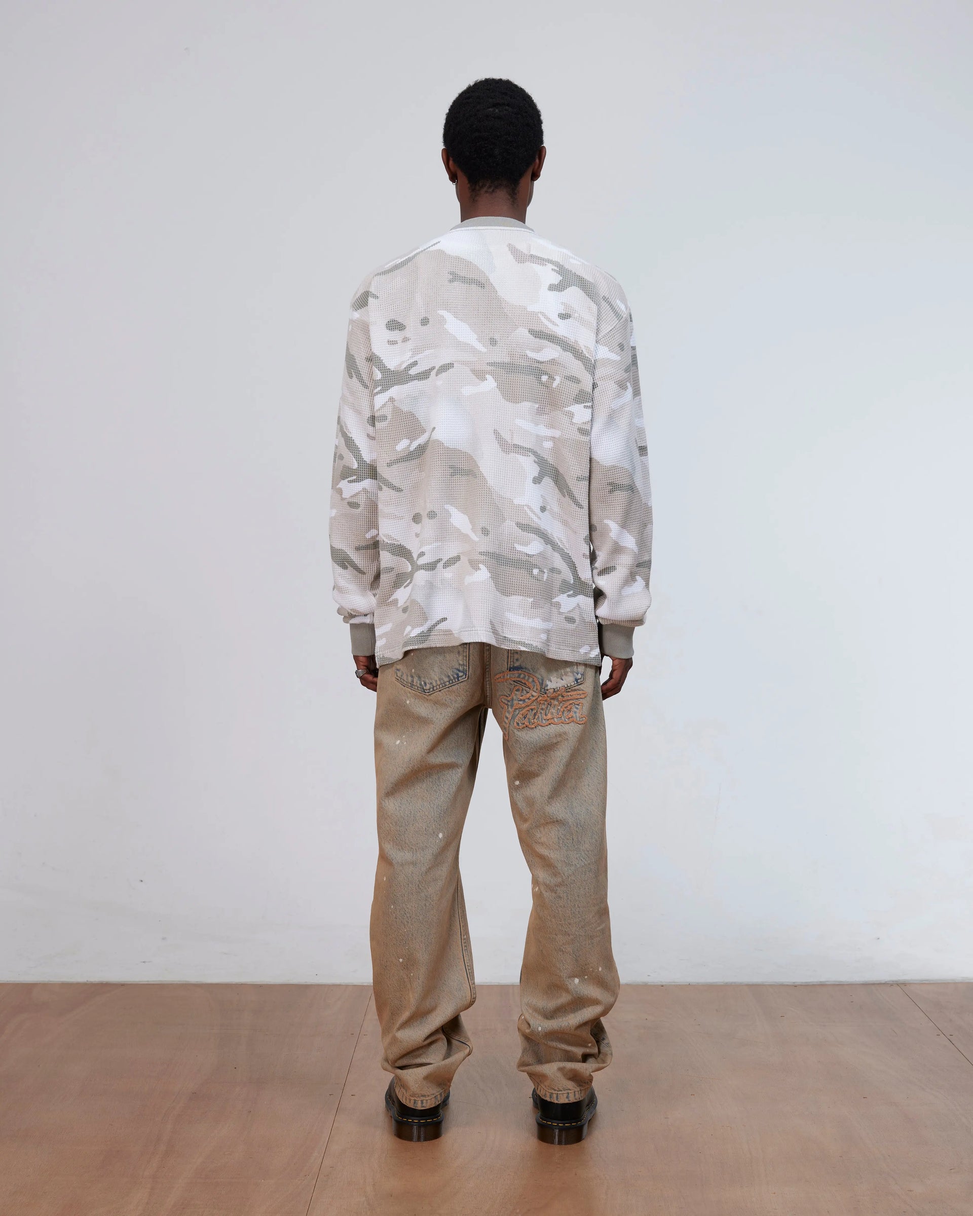 Patta Ghost Spray Camo Waffle Long Sleeve (Pussywillow Grey) Patta