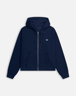 Patta Waffle Reversible Zip Up Hooded Sweater (Black Iris) Patta