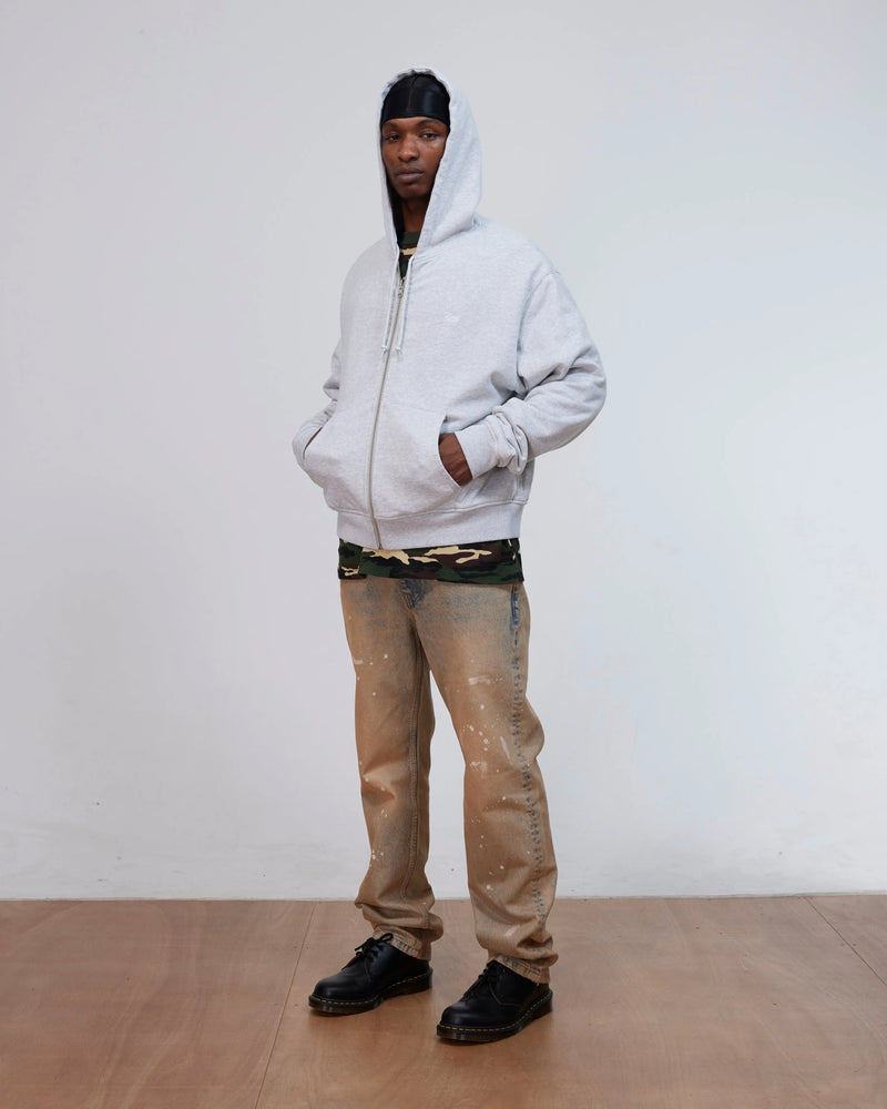 Patta Waffle Reversible Zip Up Hooded Sweater (Grey heather) Patta